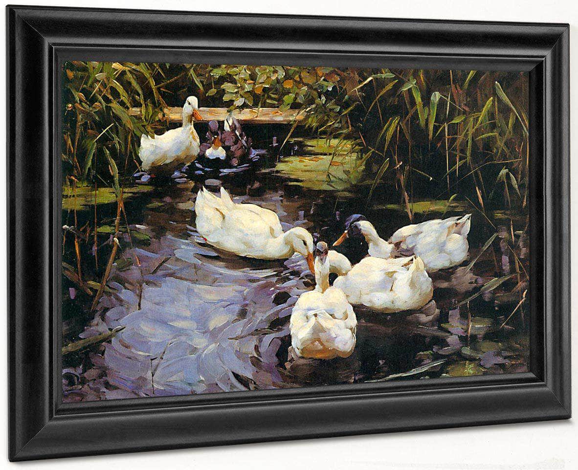 Ducks On A Reed Pond By Alexander Koester - Image 7