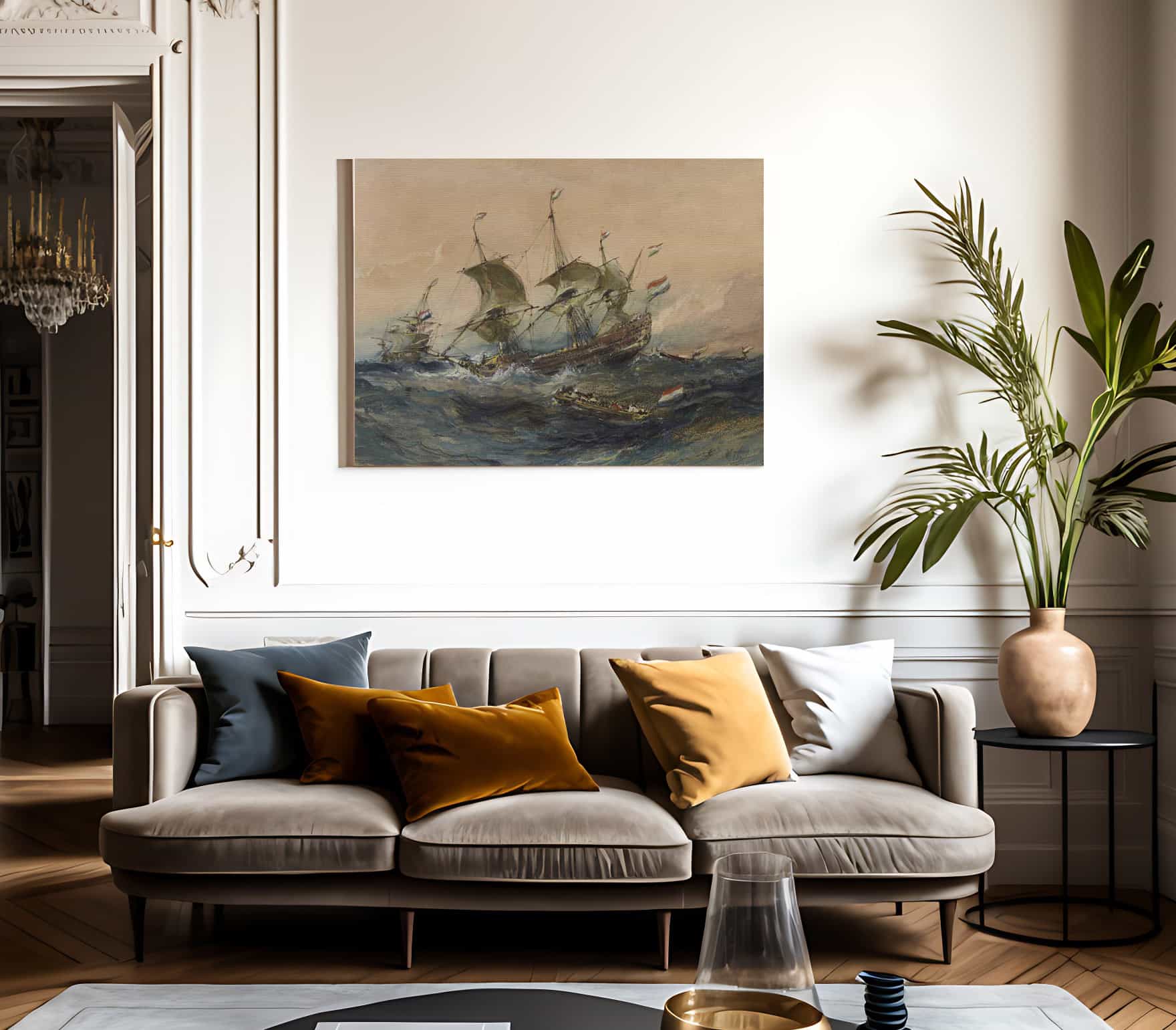 Dutch Ships In A Storm By Eugene Isabey - Image 3