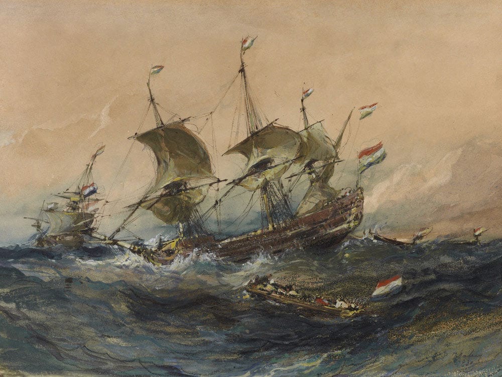 Dutch Ships In A Storm By Eugene Isabey - Image 7