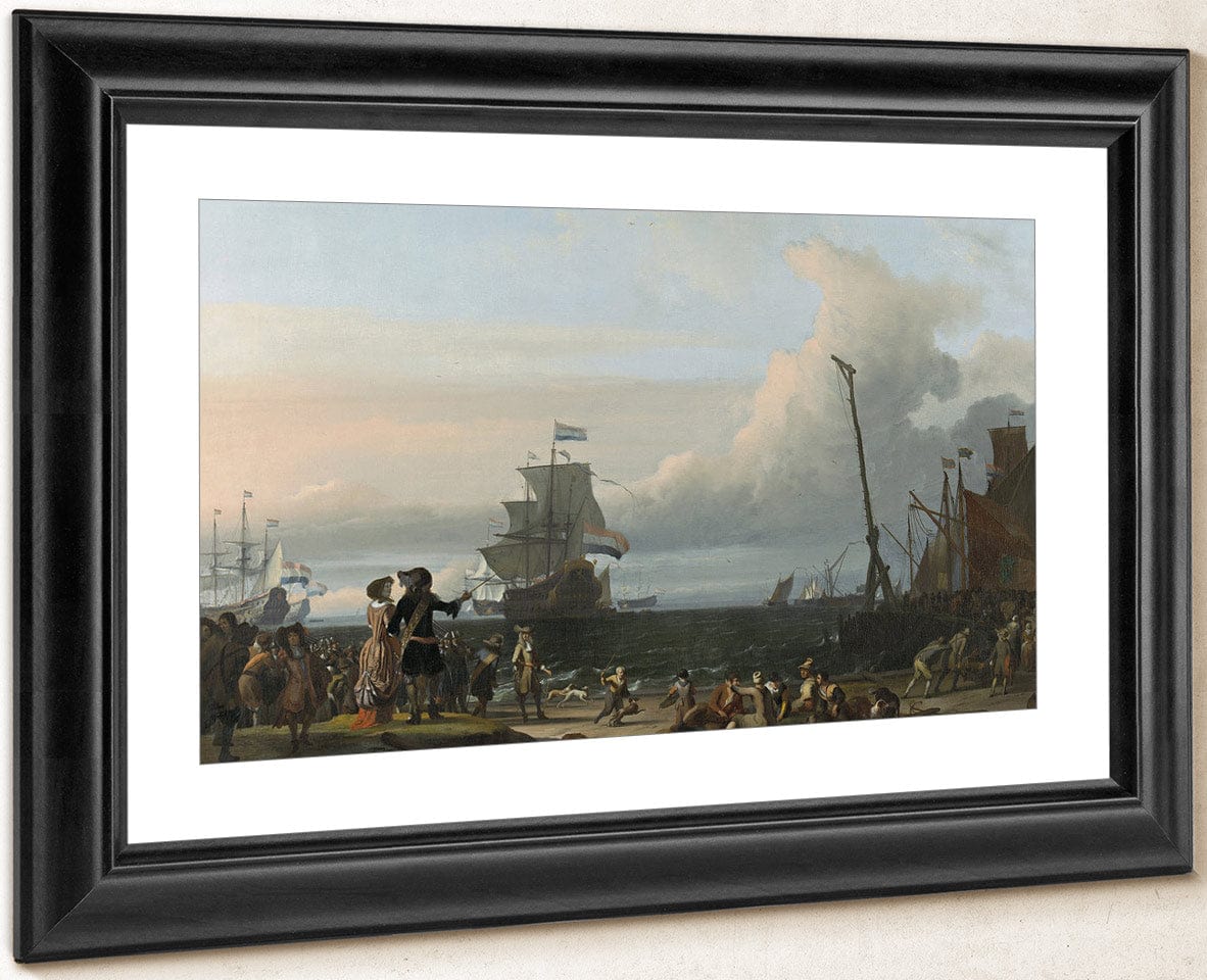 Dutch Ships In The Roads Of Texel; In The Middle The 'Gouden Leeuw' The Flagship Of Cornelis Tromp By Ludolf Backhuysen I - Image 2