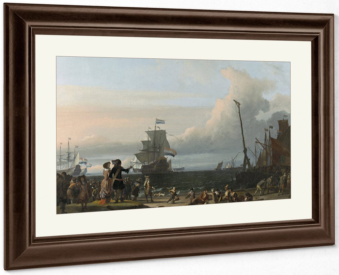 Dutch Ships In The Roads Of Texel; In The Middle The 'Gouden Leeuw' The Flagship Of Cornelis Tromp By Ludolf Backhuysen I - Image 3