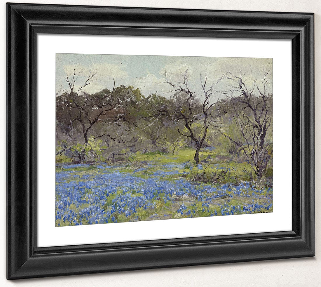 Early Spring Bluebonnets And Mesquite By Julian Onderdonk - Image 4