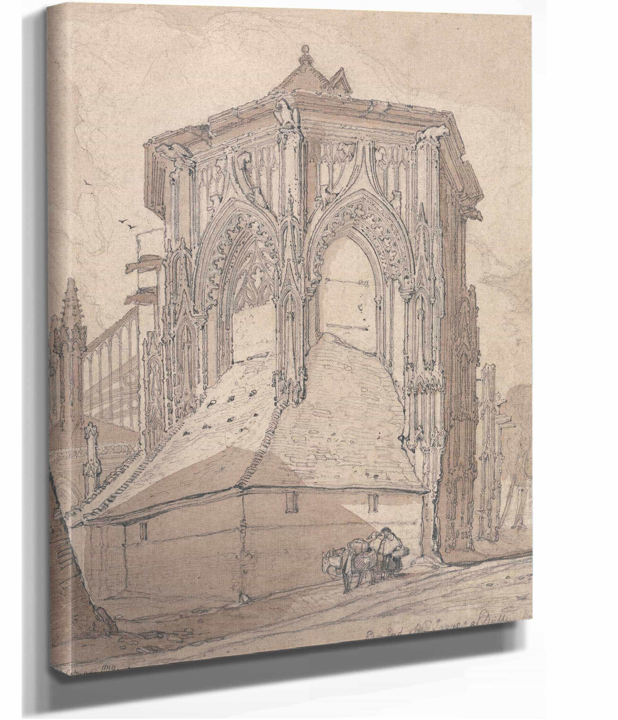 East End Of Saint Jacques At Dieppe Normandy by John Sell Cotman