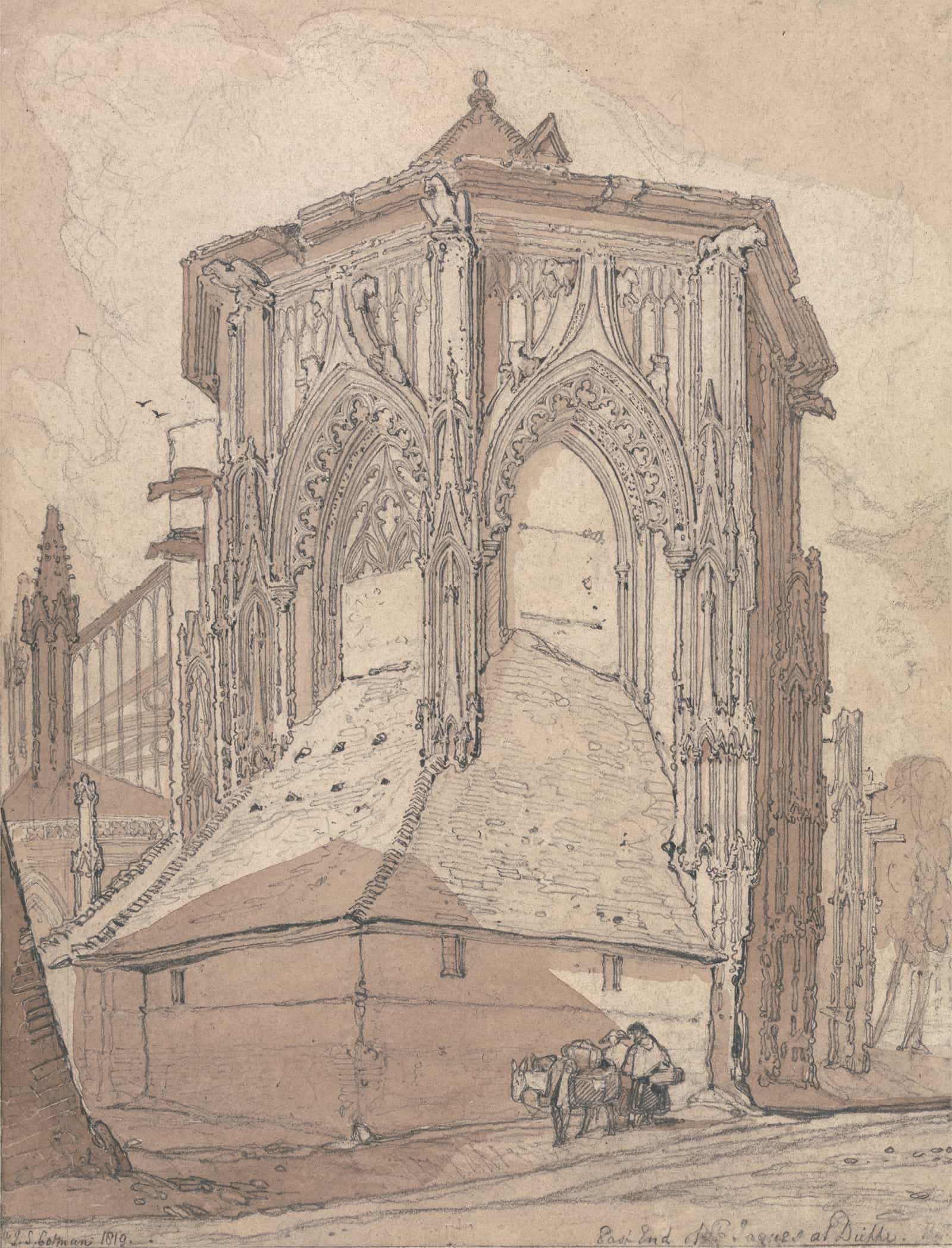 East End Of Saint Jacques At Dieppe Normandy by John Sell Cotman - Image 2