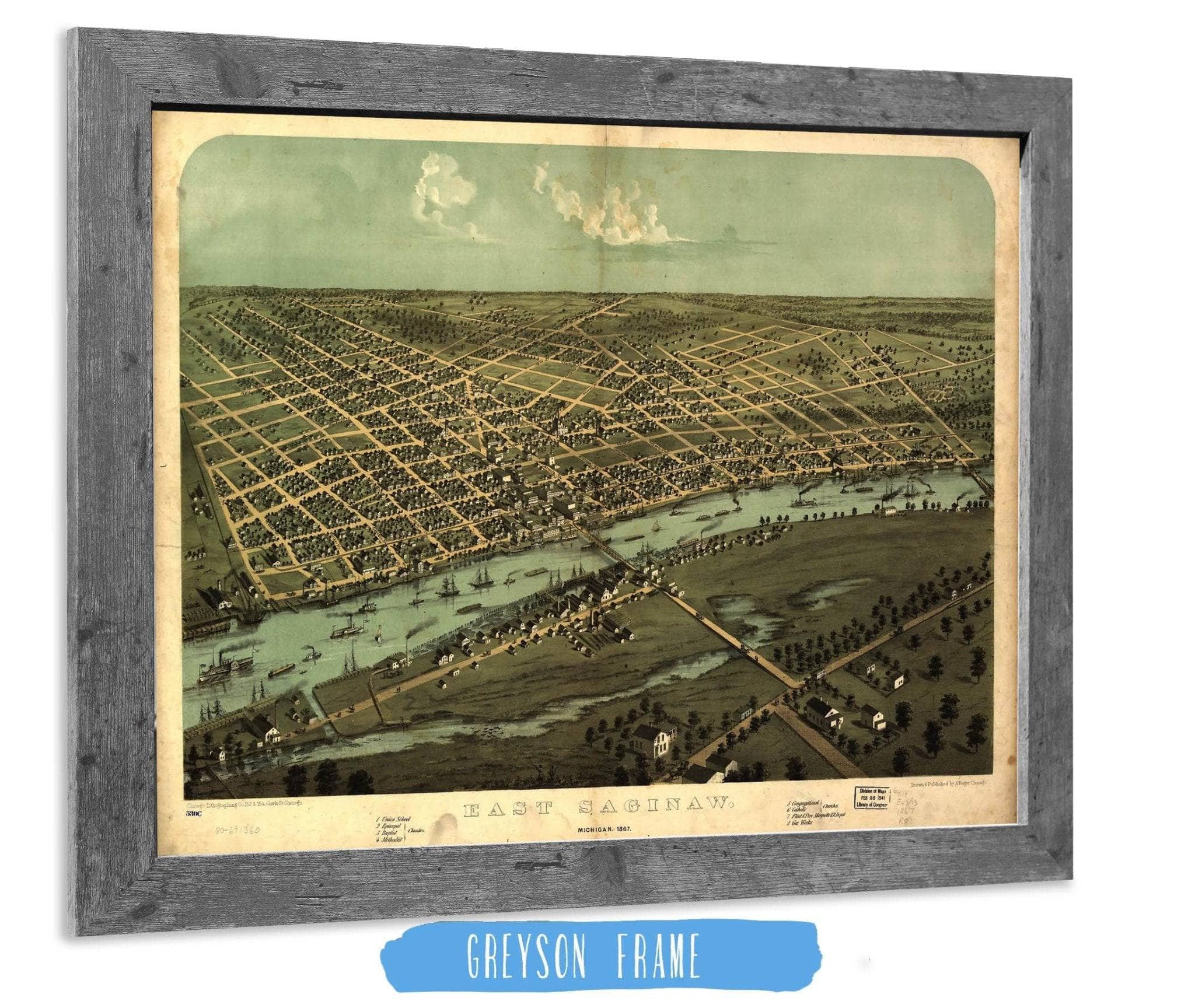 East Saginaw Michigan 1867 State of Michigan - Image 6