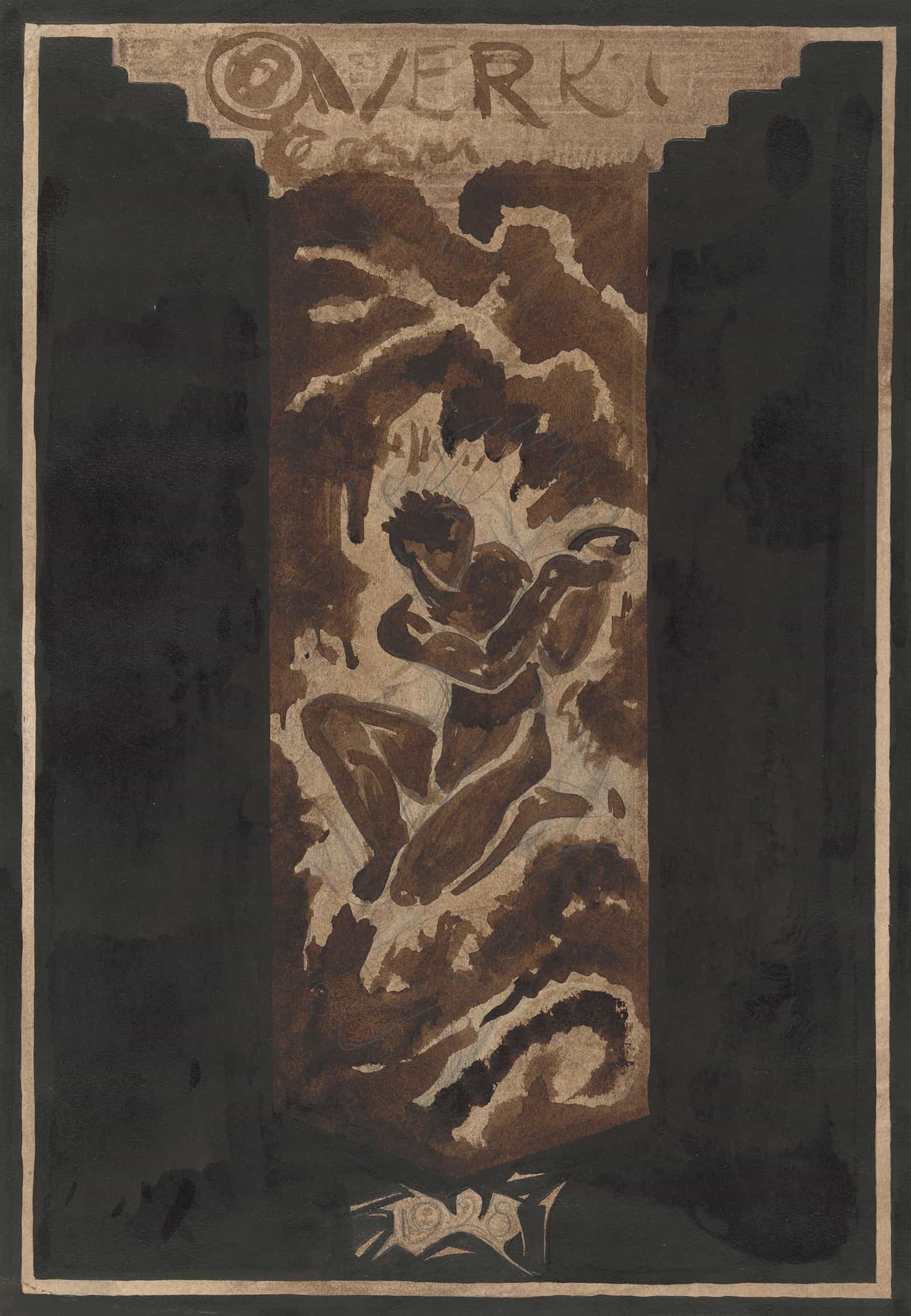 Eerste Ontwerp Voor De Boekband Voor Over Kunst Ii Door Rn Roland Holst by Richard Nicolaus Roland Holst