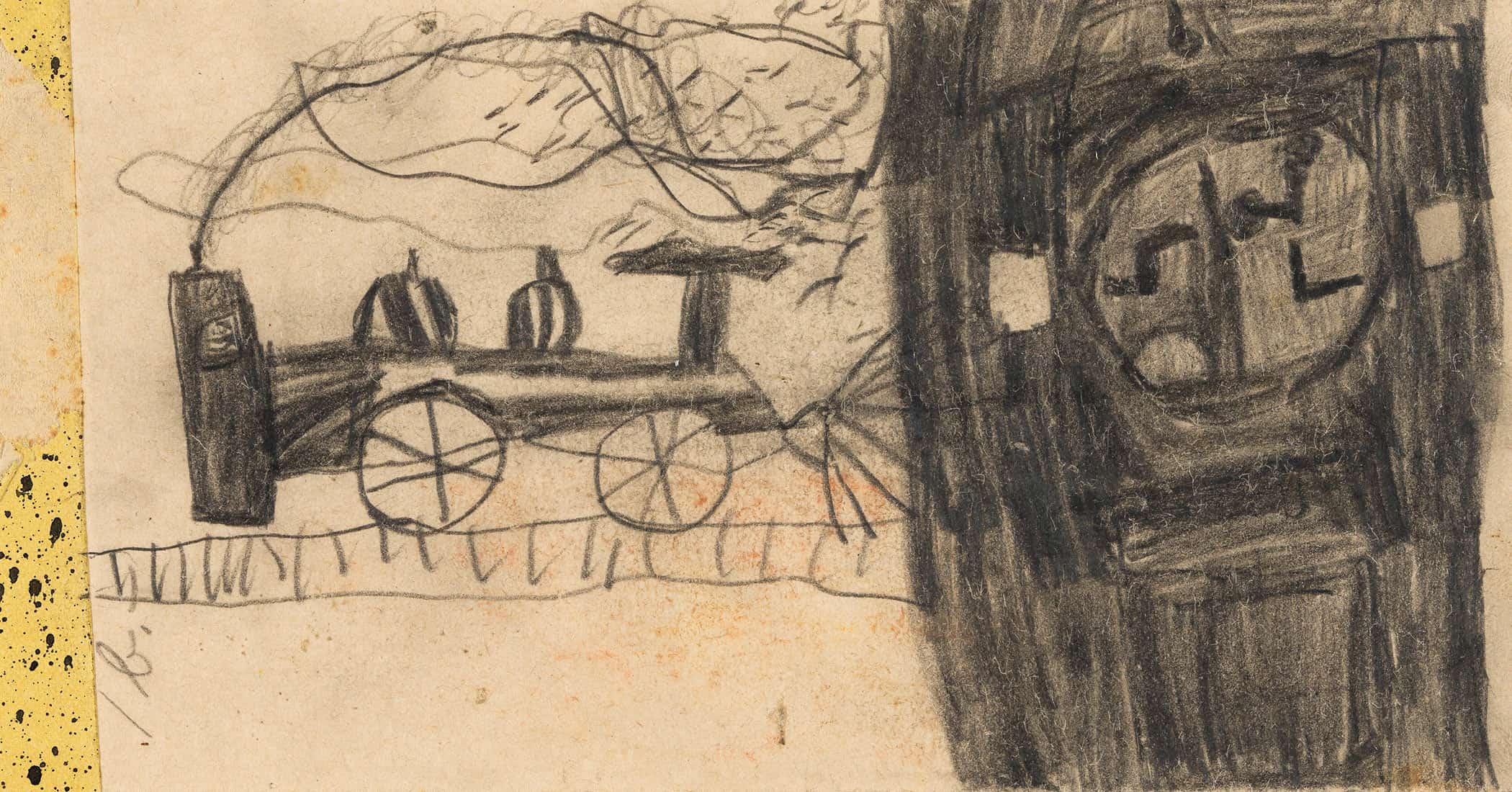 Eisenbahn Kinderzeichnung by Egon Schiele - Image 2