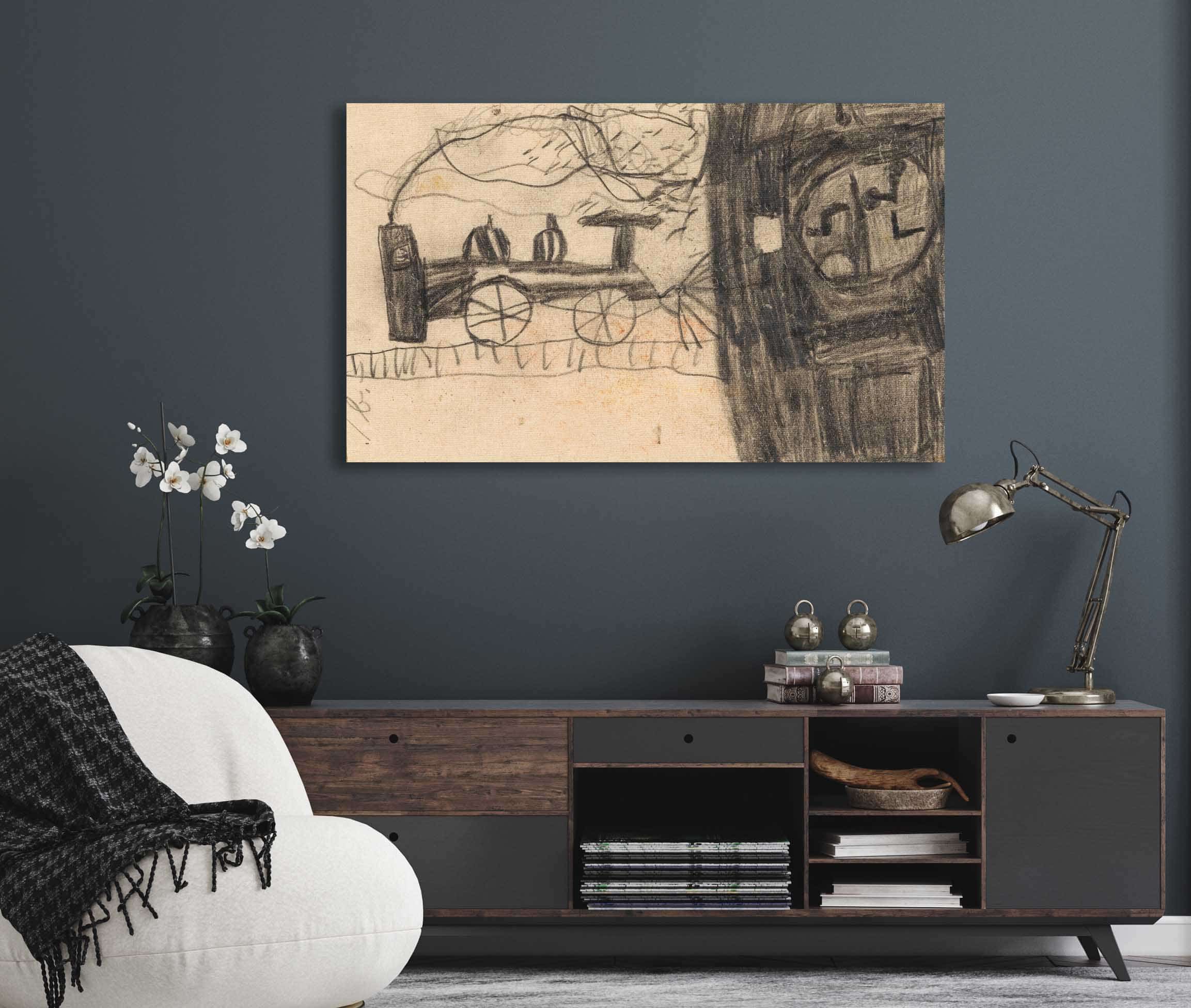 Eisenbahn Kinderzeichnung by Egon Schiele - Image 5
