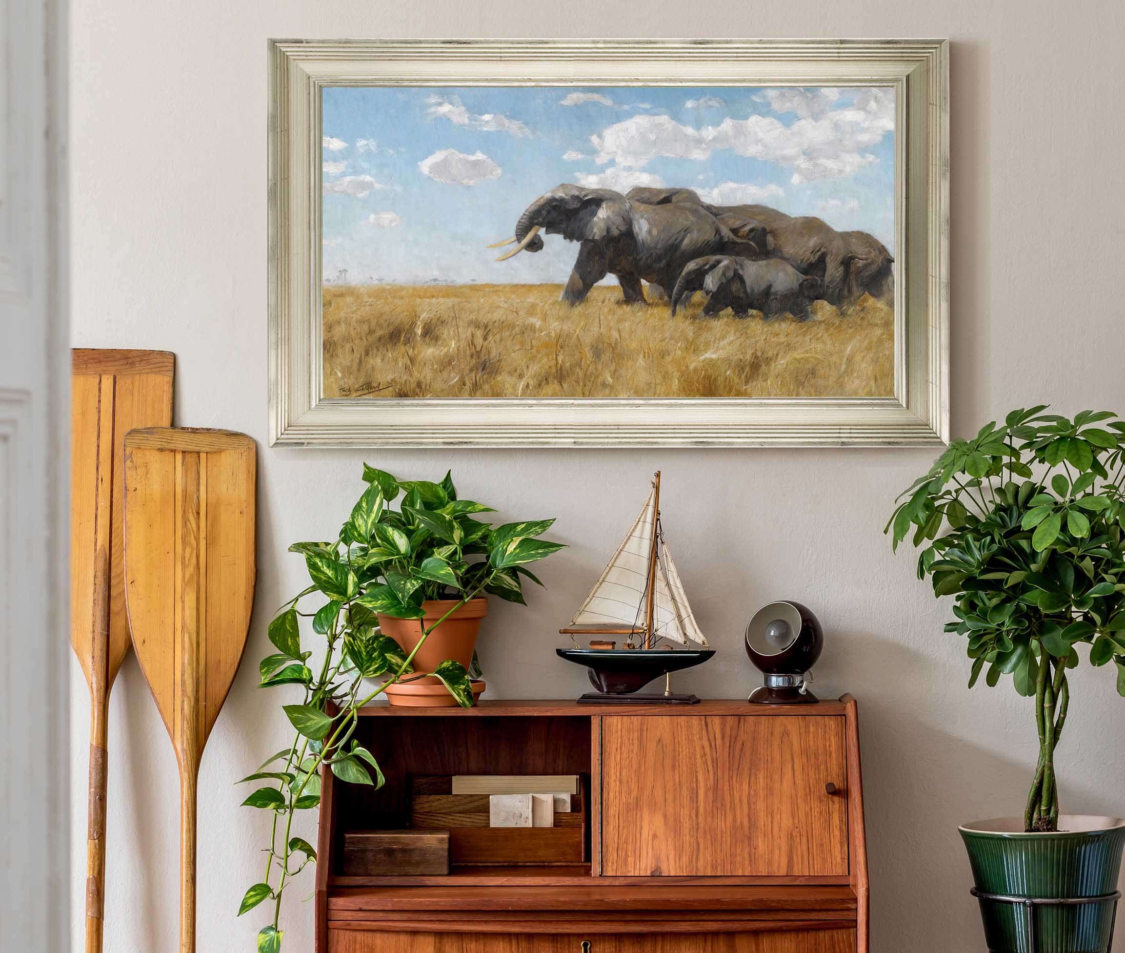 Elefanten Auf Der Wanderung Elephants On The Move by Wilhelm Kuhnert - Image 6