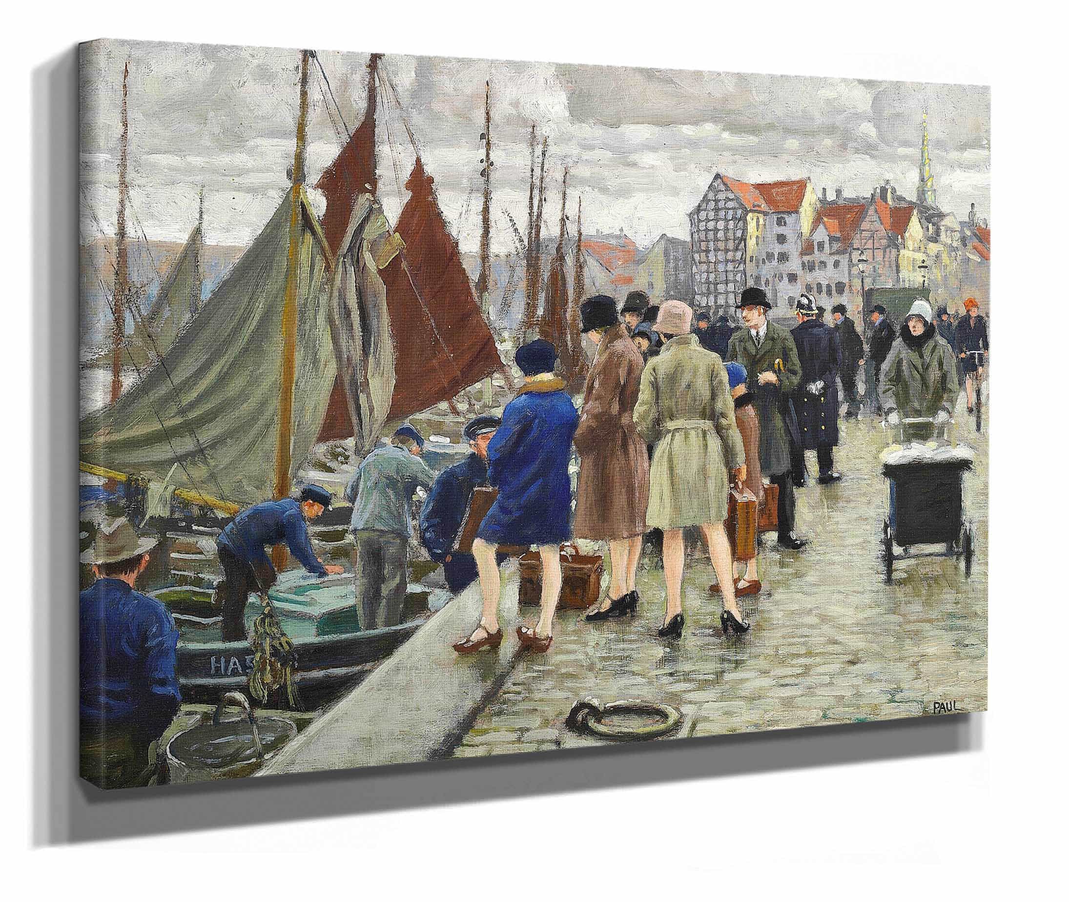 Elegante Damer Med Klokkehatte Kober Fisk by Paul Fischer - Image 2