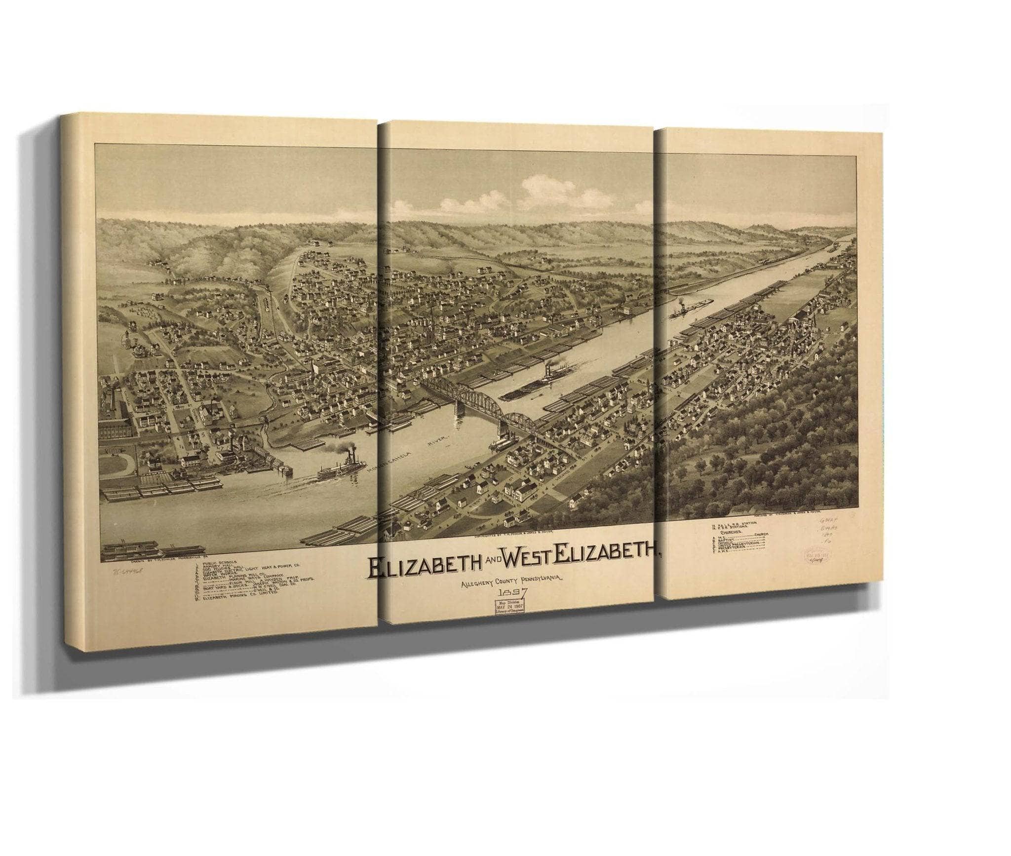 Elizabeth And West Elizabeth Allegheny County Pennsylvania 1897  State Of Pennsylvania - Image 2