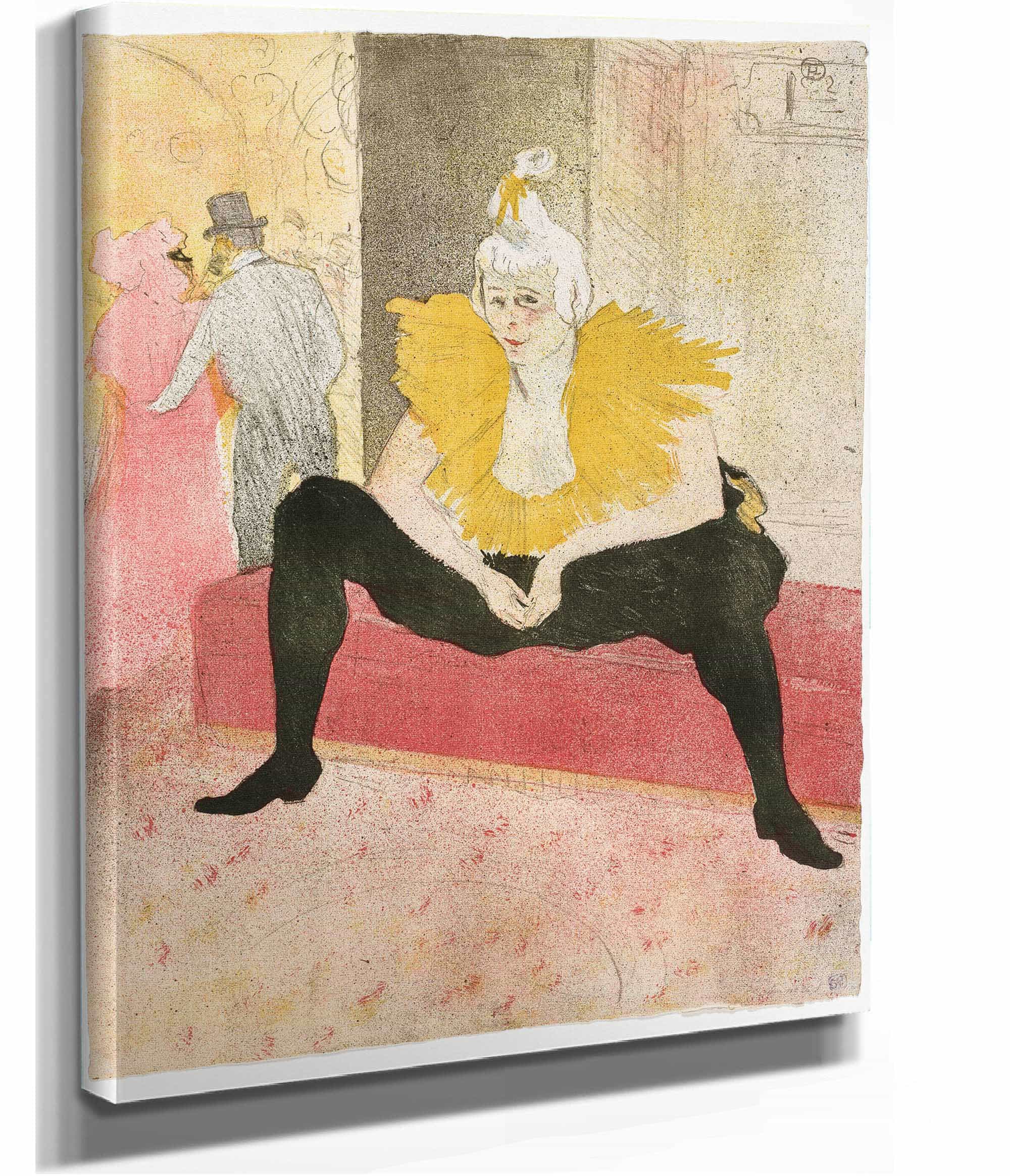 Elles The Seated Clown Mlle Cha U Ka O by Henri De Toulouse Lautrec - Image 2