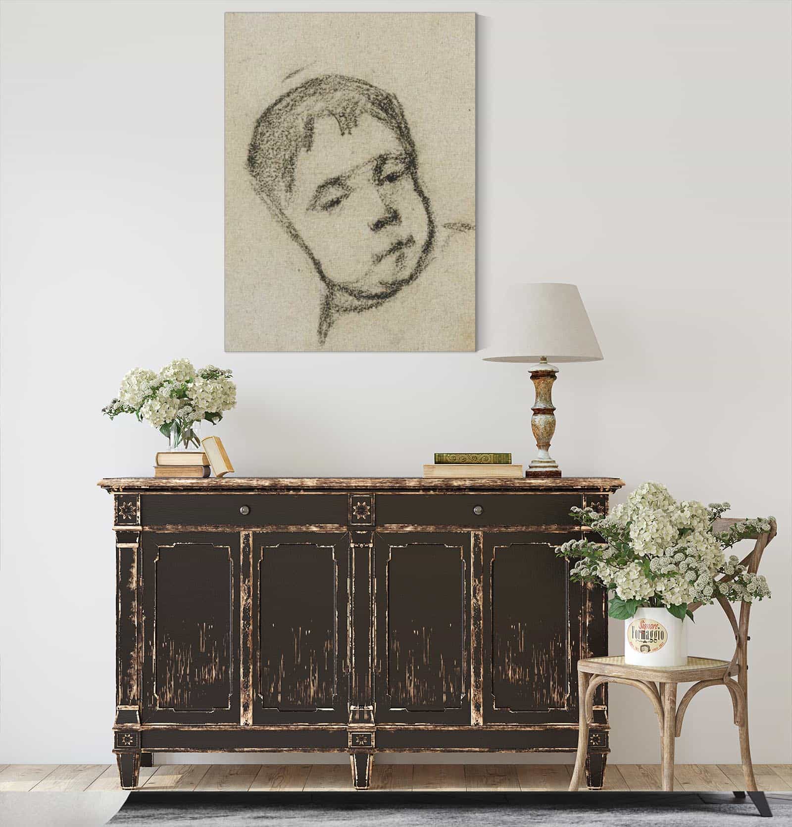 Emil Gauguin As A Child Head On A Pillow by Paul Gauguin - Image 4