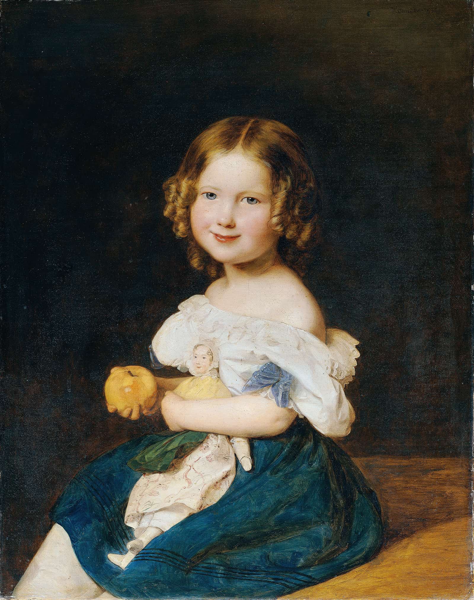 Emilie Werner The Daughter Of The Married Couple Johann And Magdalena Werner by Ferdinand Georg Waldmuller