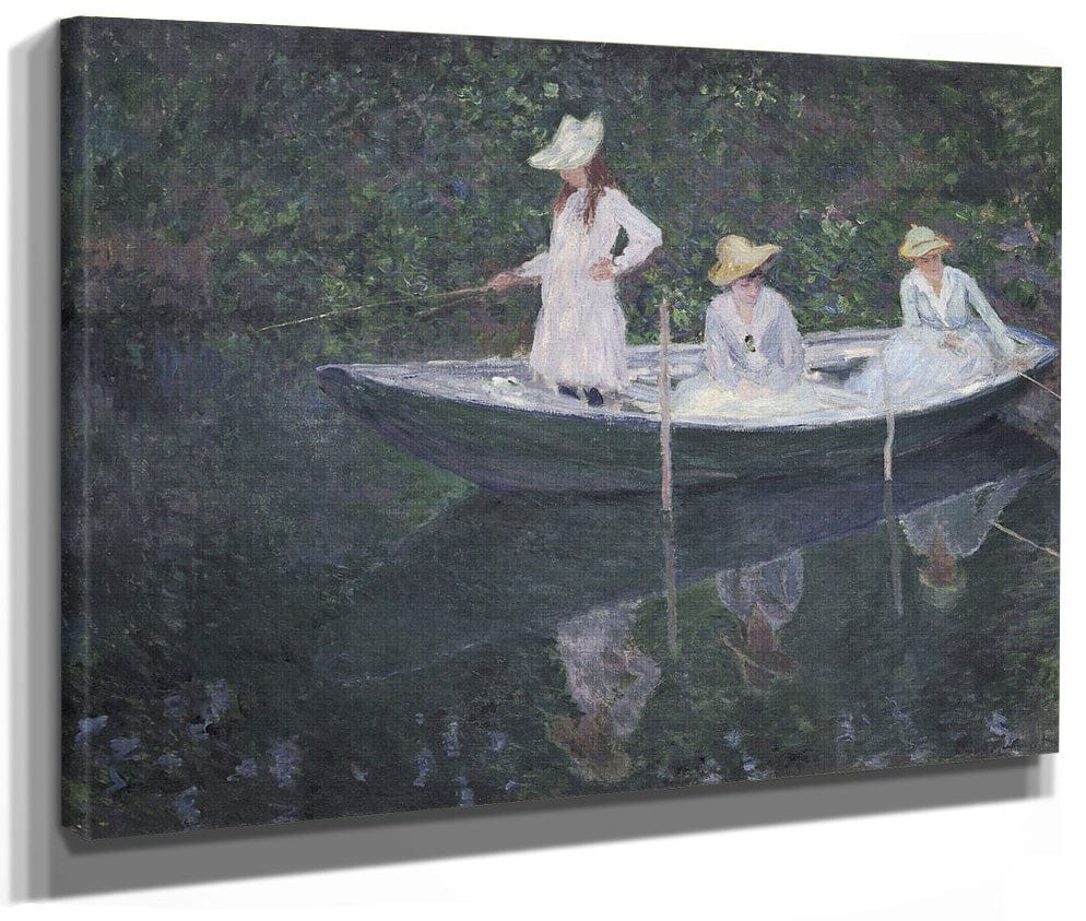 En Norvegienne, Ou La Barque A Giverny Les Filles De Mme Hoschede, Seconde Femme De L'artiste Germaine, Suzanne Et Blanche By Claude Monet