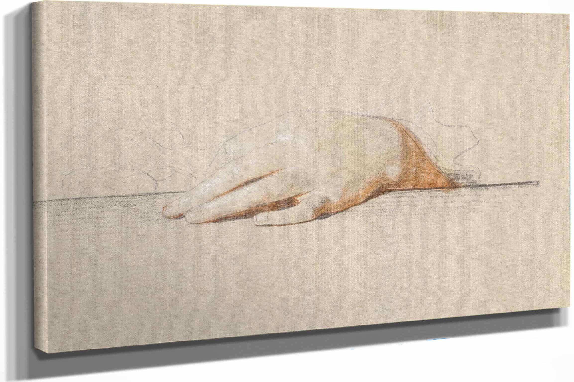 En Venstre Hand Hvilende Pa Et Bord Holdende En Rose by Jens Juel