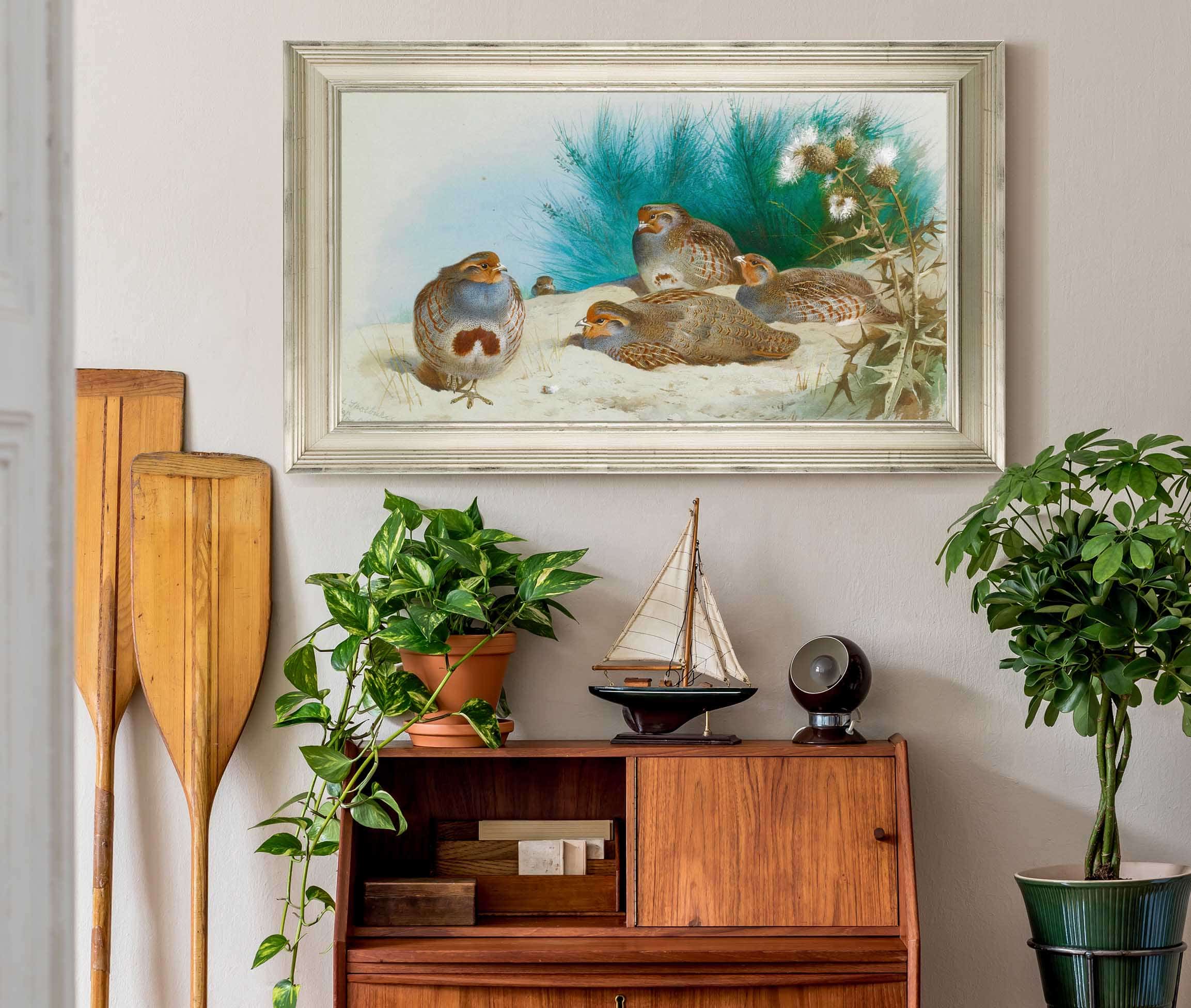 English Partridge With Gorse And Thistles by Archibald Thorburn - Image 6