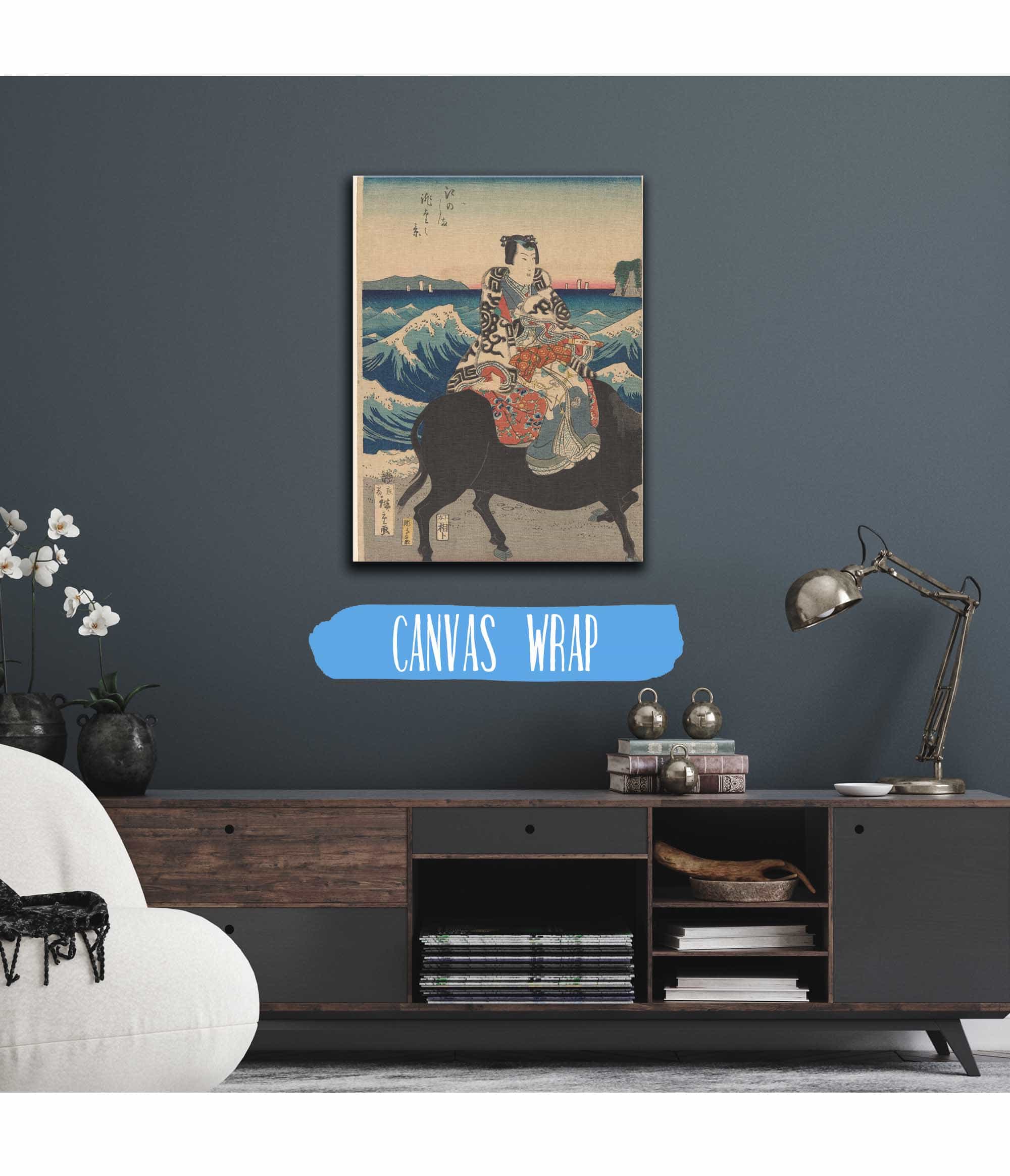 Enoshima Island Figure On An Ox Waves by Ando Hiroshige - Image 3