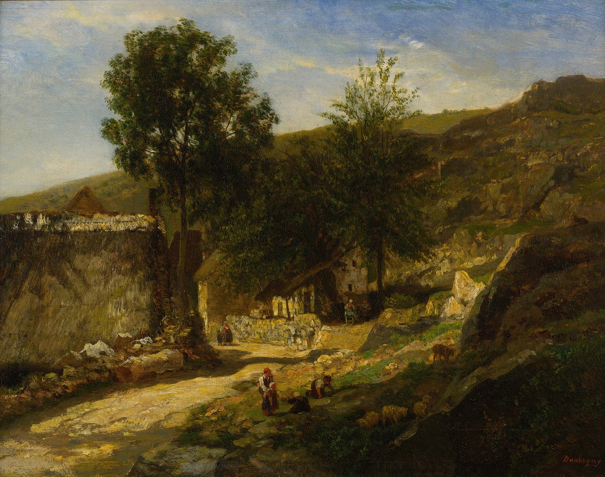 Entrance To The Village by Charles Francois Daubigny