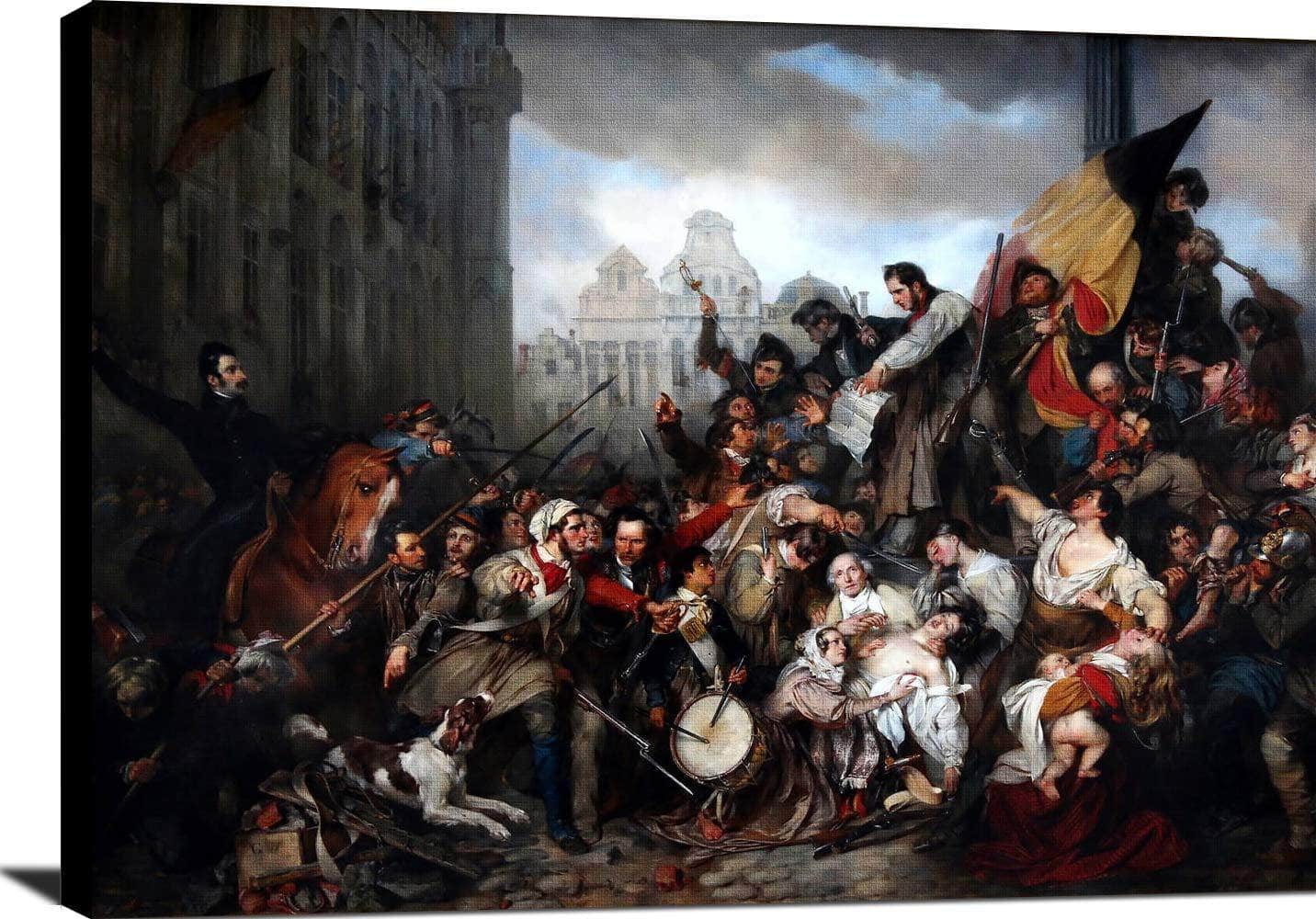 Episode Of The Belgian Revolution Painting Gustaf Wappers Canvas Art - Image 2