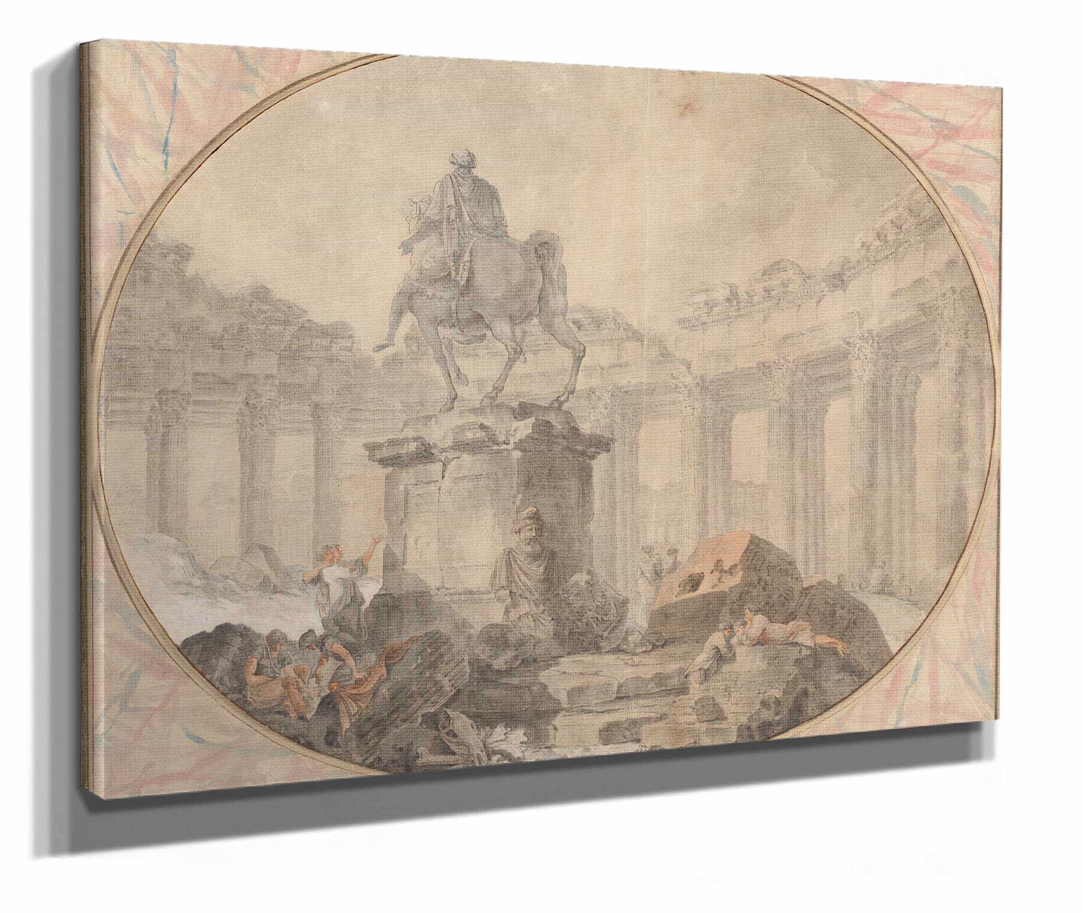 Equestrian Statue Of Marcus Aurelius by Hubert Robert - Image 2