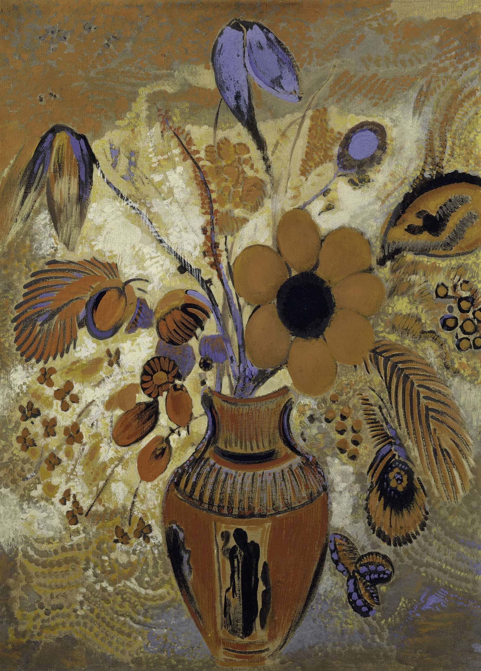 Etruscan Vase With Flowers by Odilon Redon