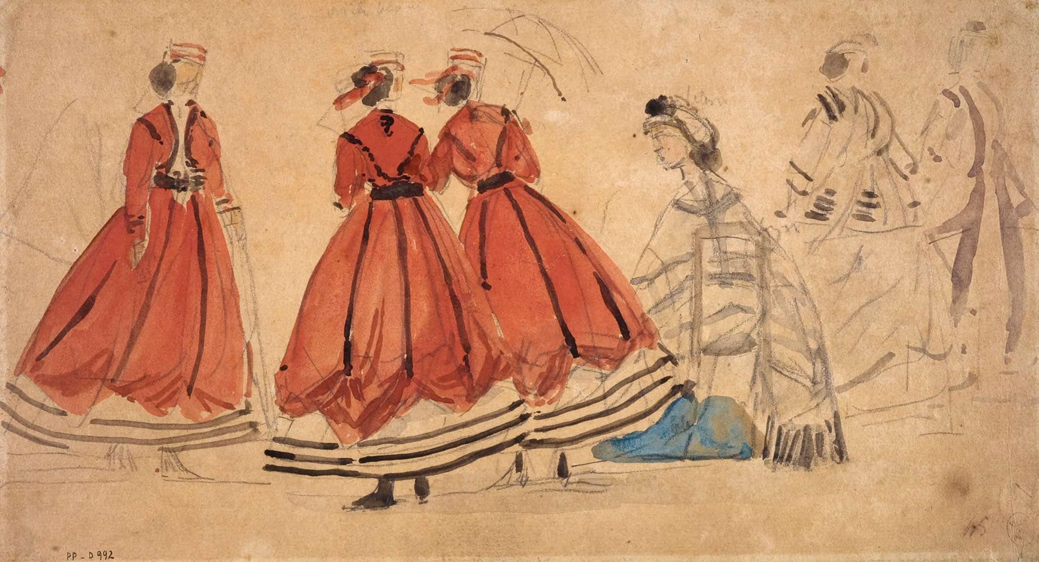 Etude De Costumes by Eugene Boudin - Image 2