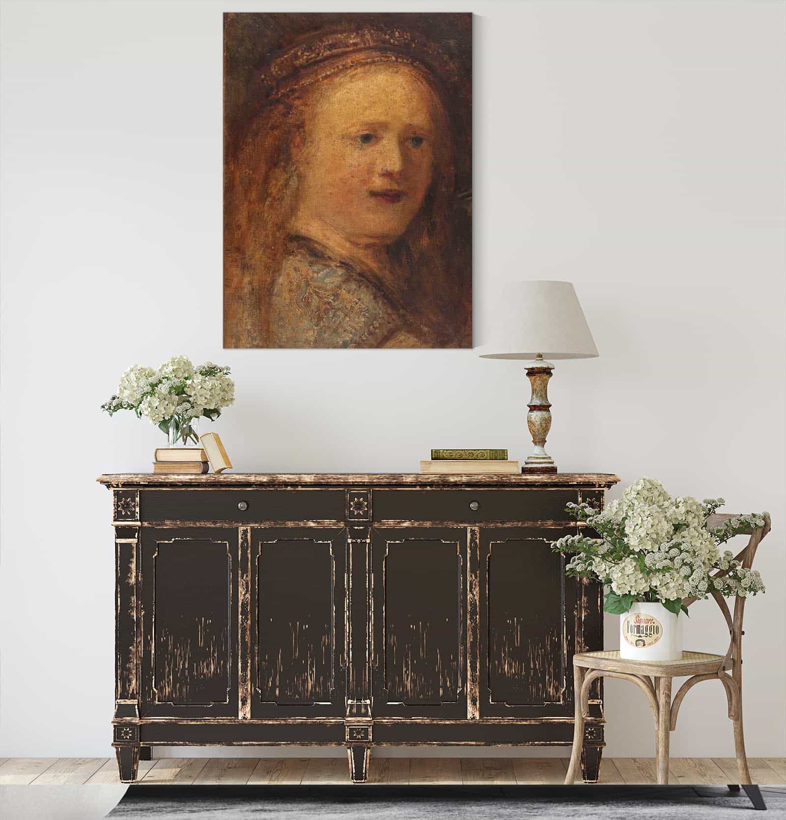 Etude De Femme Copie Dapres Rembrandt by Felix Ziem - Image 4