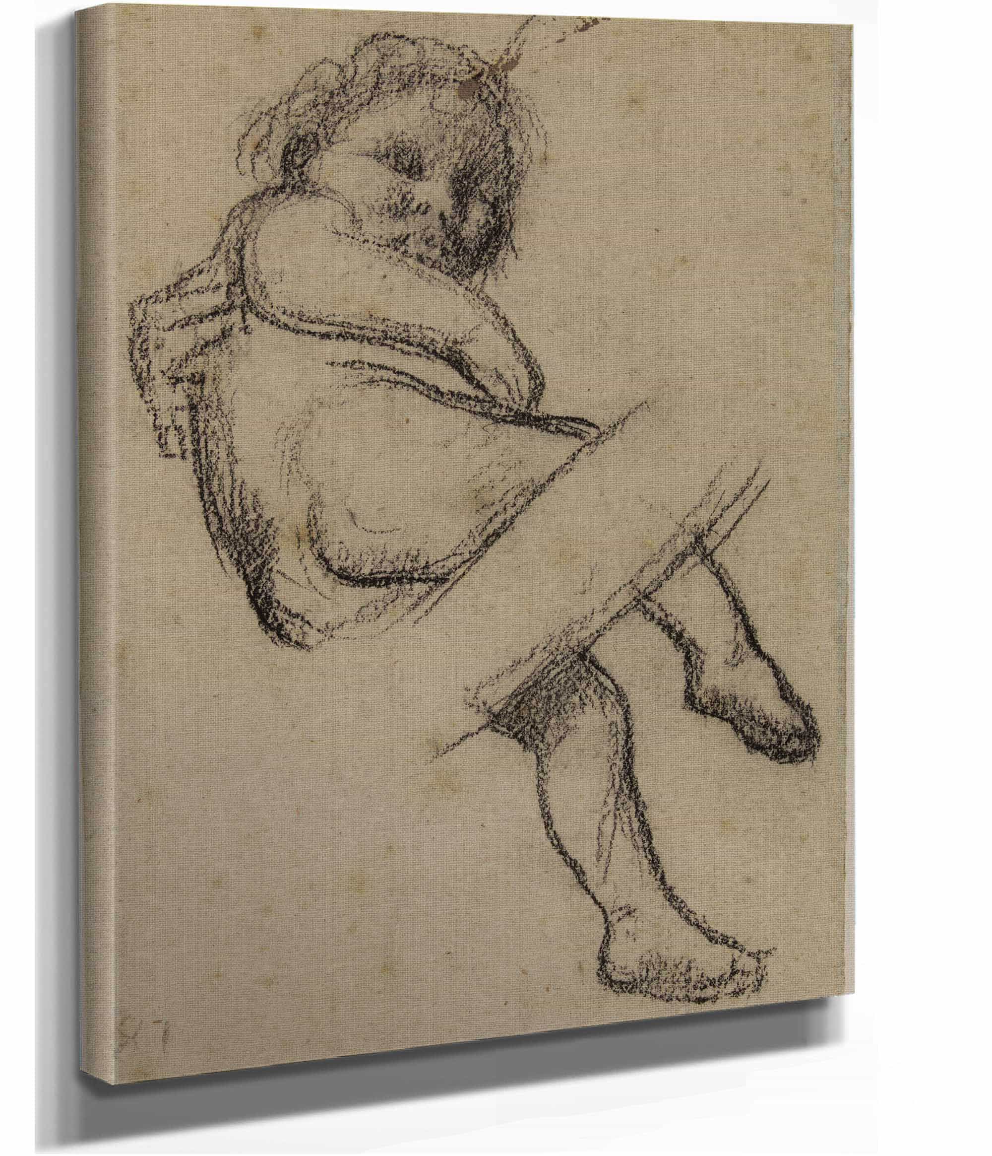 Etude Denfant Pour Lenfance De Sainte Genevieve by Pierre Puvis De Chavannes - Image 2