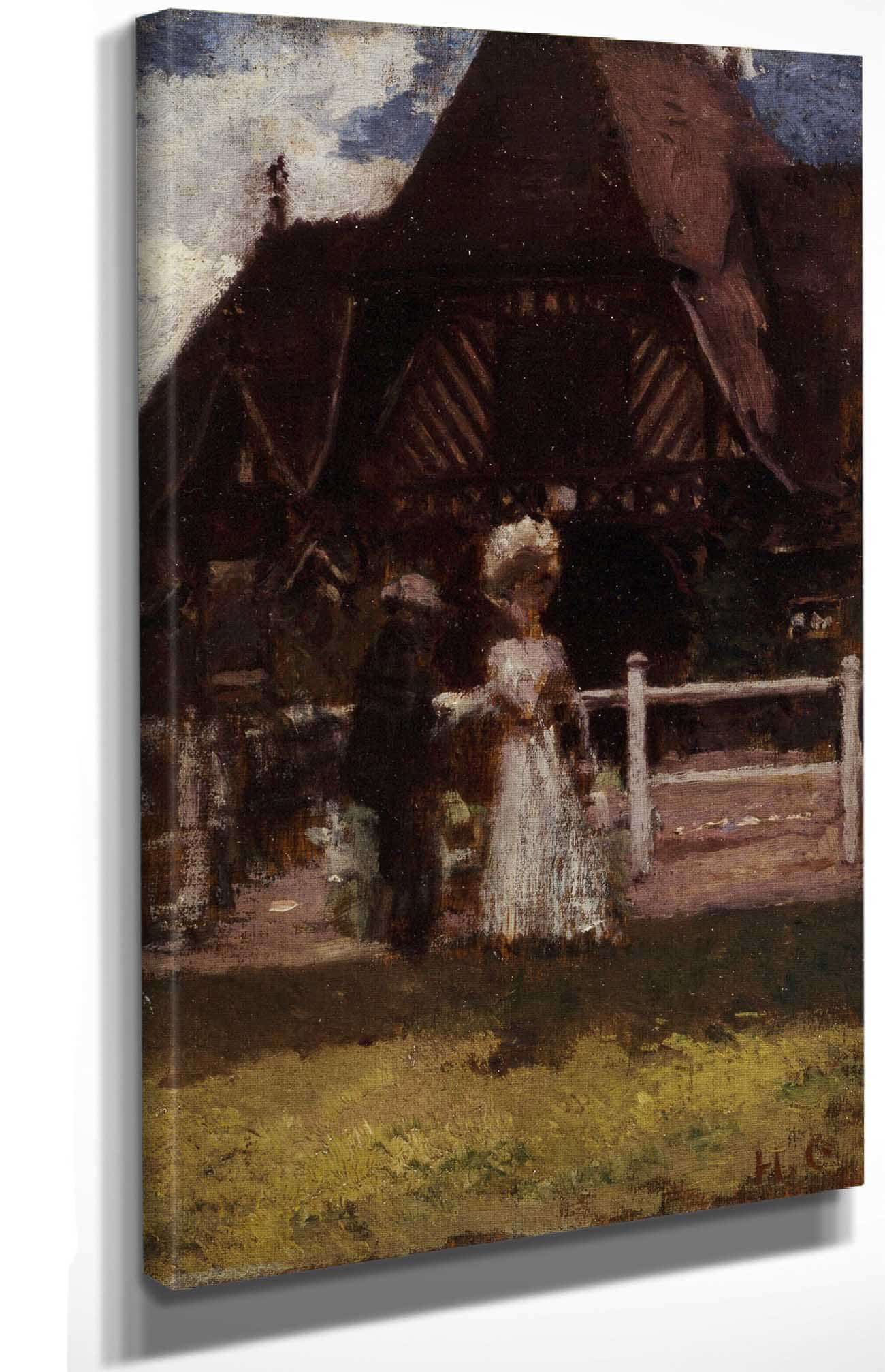 Etude Pour Un Tableau Non Identifie Montrant Lhippodrome De Deauville by Henri Gervex - Image 4