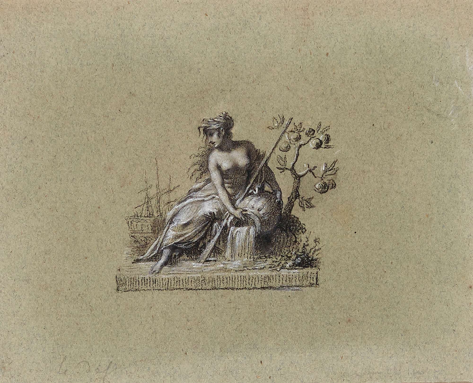 Etude Pour Une Tete De Lettre Du Departement De La Seine Inferieure by Pierre Paul Prudhon