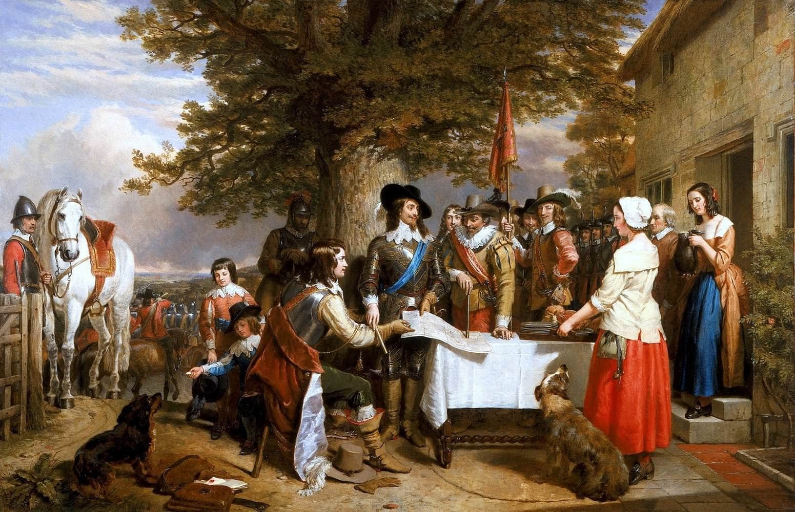 Eve Of The Battle Of Edge Hill, 1642 Painting Charles Landseer Canvas Art - Image 5