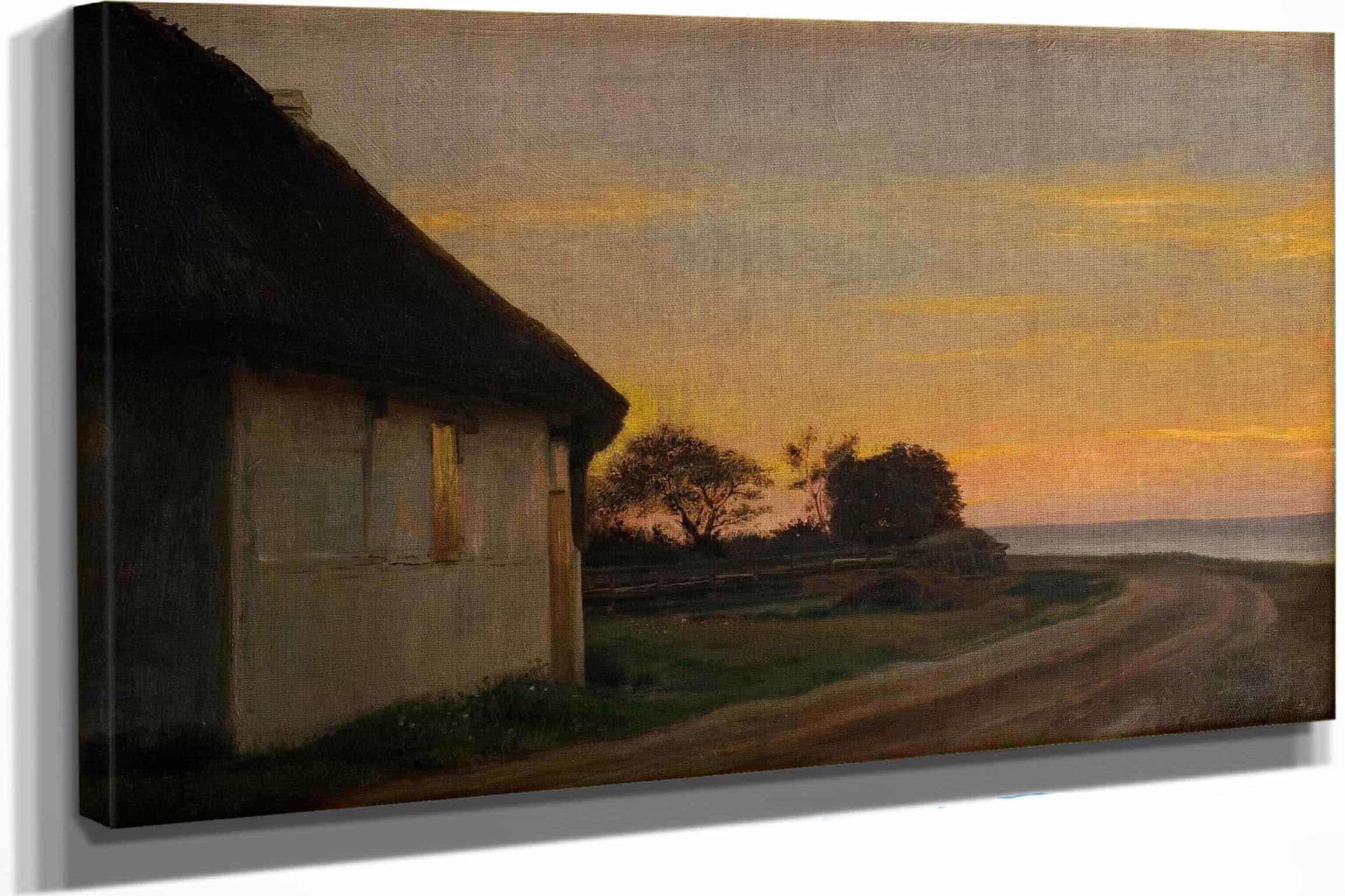 Evening Lanscape With A House And Garden By The Sea Ellekilde by Carl Bloch