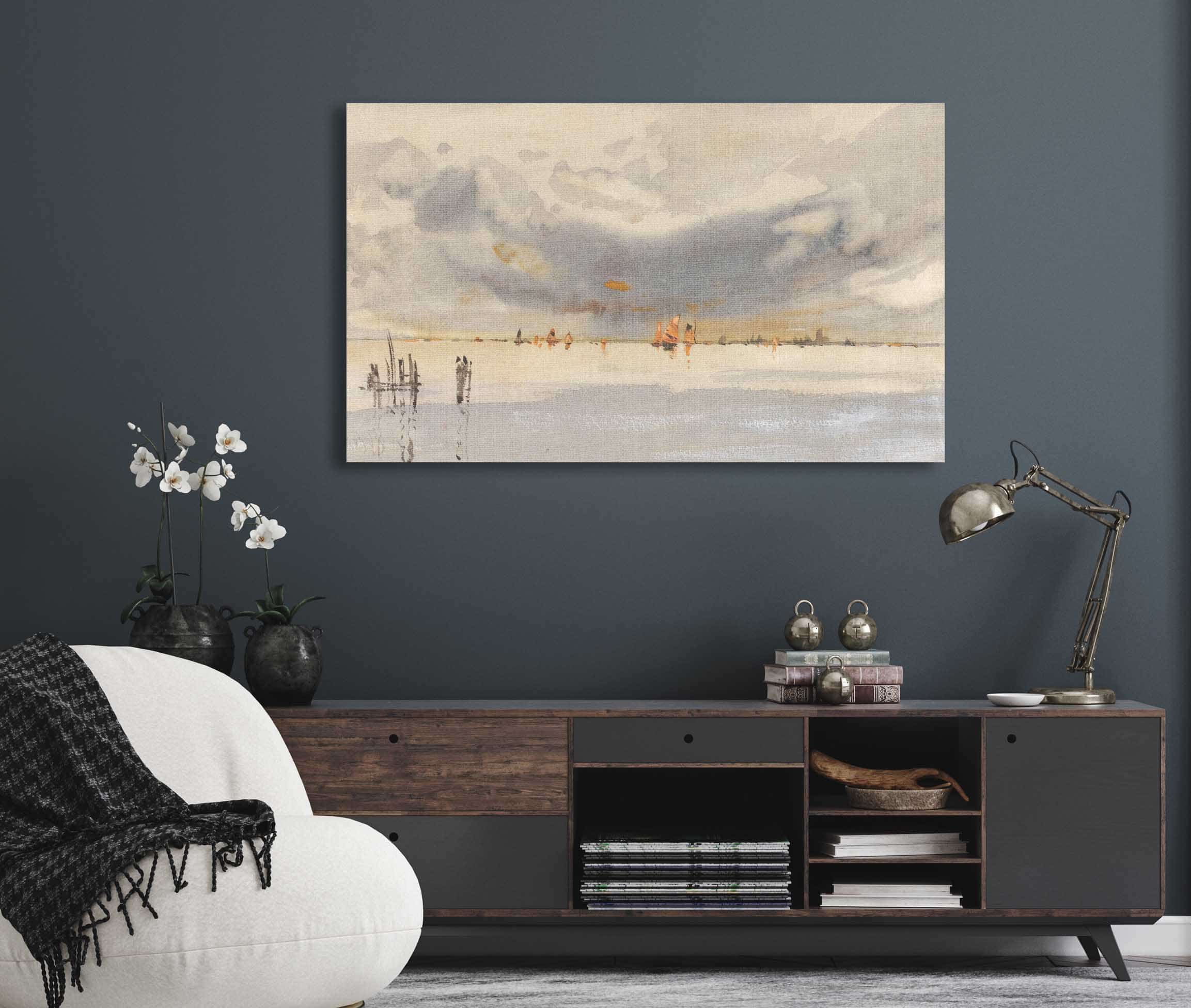 Evening On The Lagoon Venice by Hercules Brabazon Brabazon - Image 5