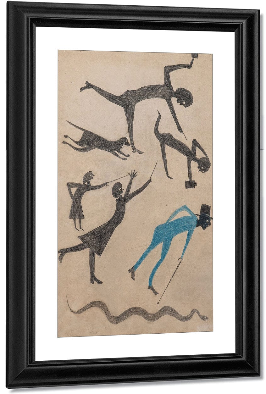 Event With Man In Blue And Snake By Bill Traylor - Image 3