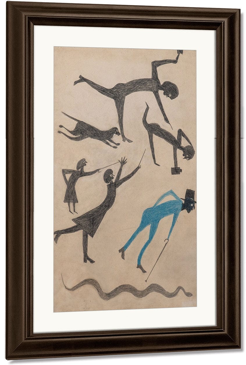 Event With Man In Blue And Snake By Bill Traylor - Image 4