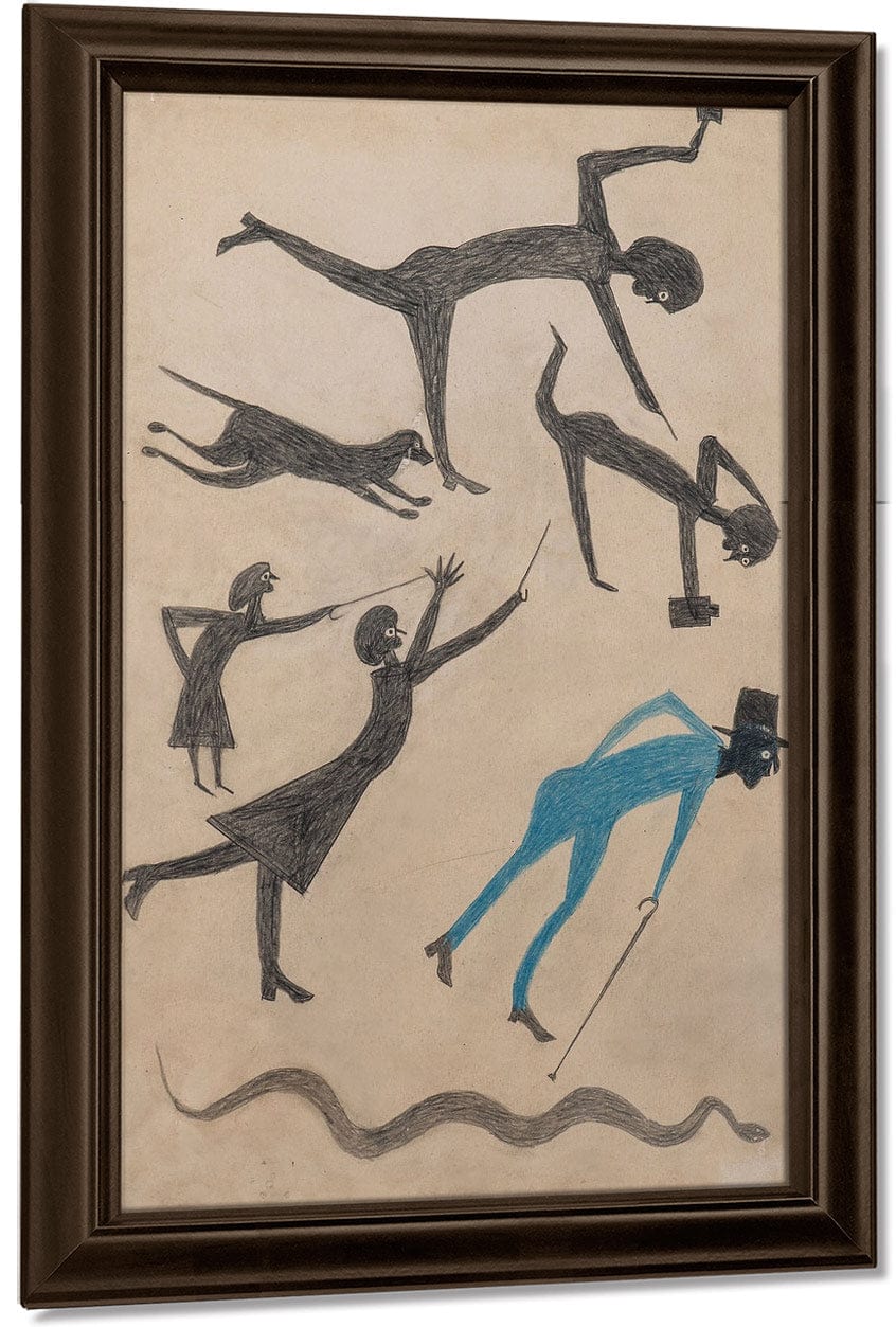 Event With Man In Blue And Snake By Bill Traylor - Image 5