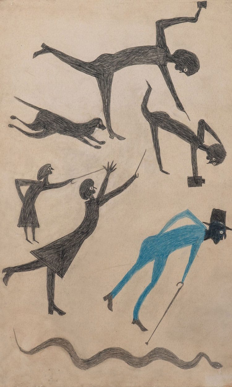 Event With Man In Blue And Snake By Bill Traylor - Image 6