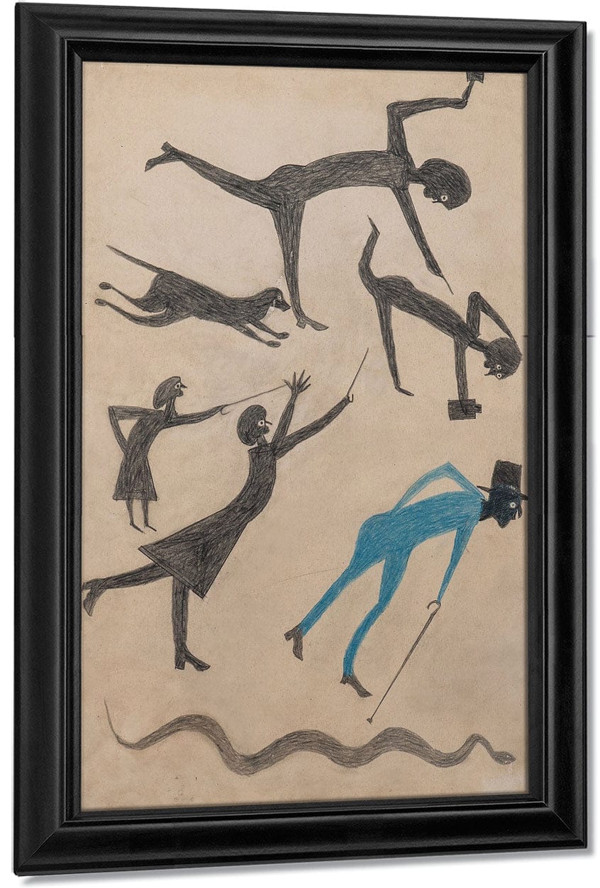 Event With Man In Blue And Snake By Bill Traylor - Image 7