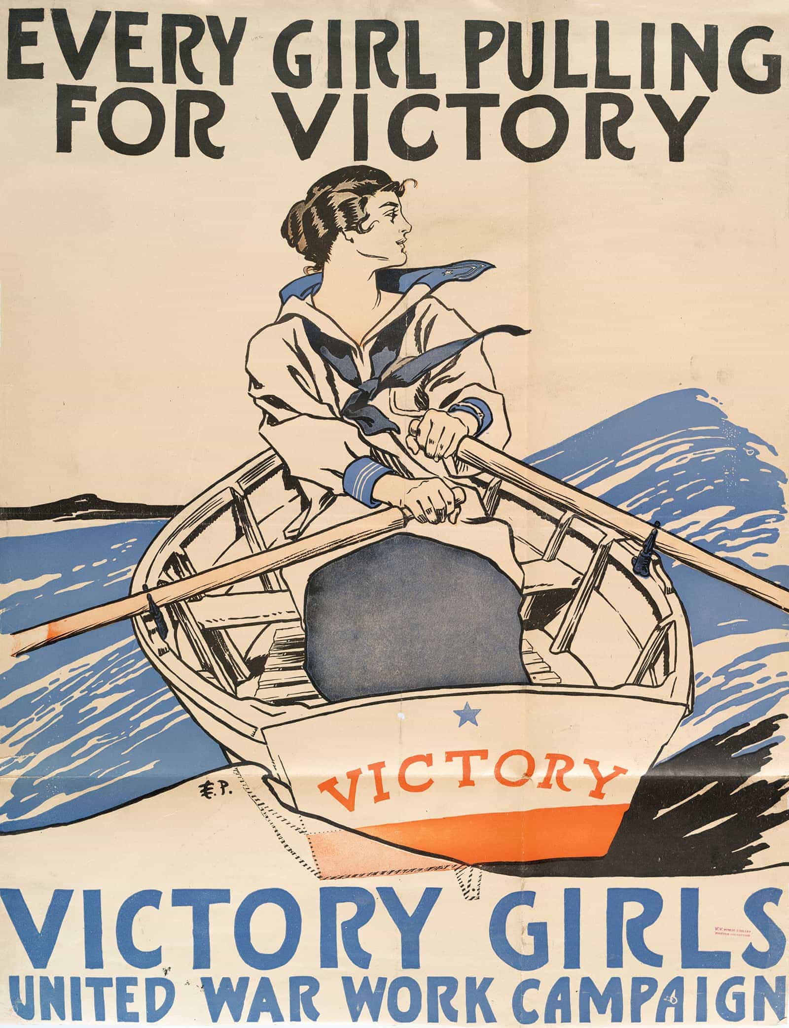 Every Girl Pulling For Victory Victory Girls United War Work Campaign by Edward Penfield