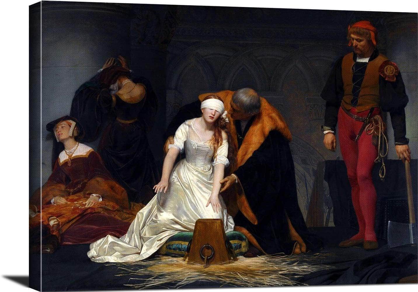 Execution Of Lady Jane Grey Painting Paul Delaroche Canvas Art - Image 3