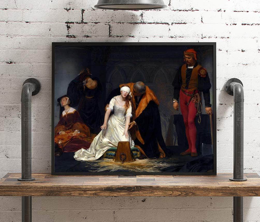 Execution Of Lady Jane Grey Painting Paul Delaroche Canvas Art - Image 4