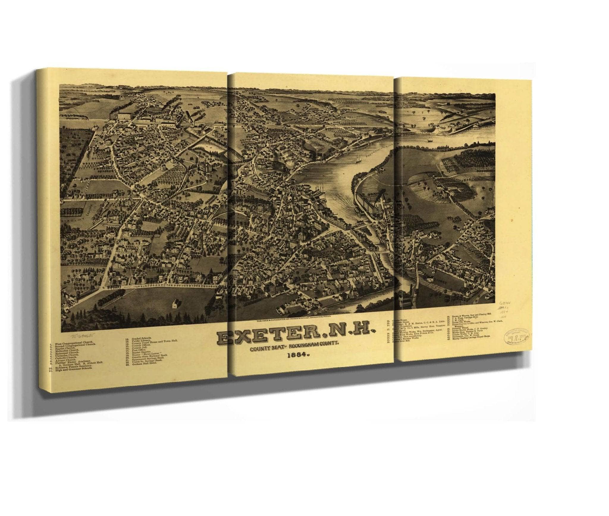 Exeter Nh County Seat Of Rockingham County 1884 State Of New Hampshire - Image 2