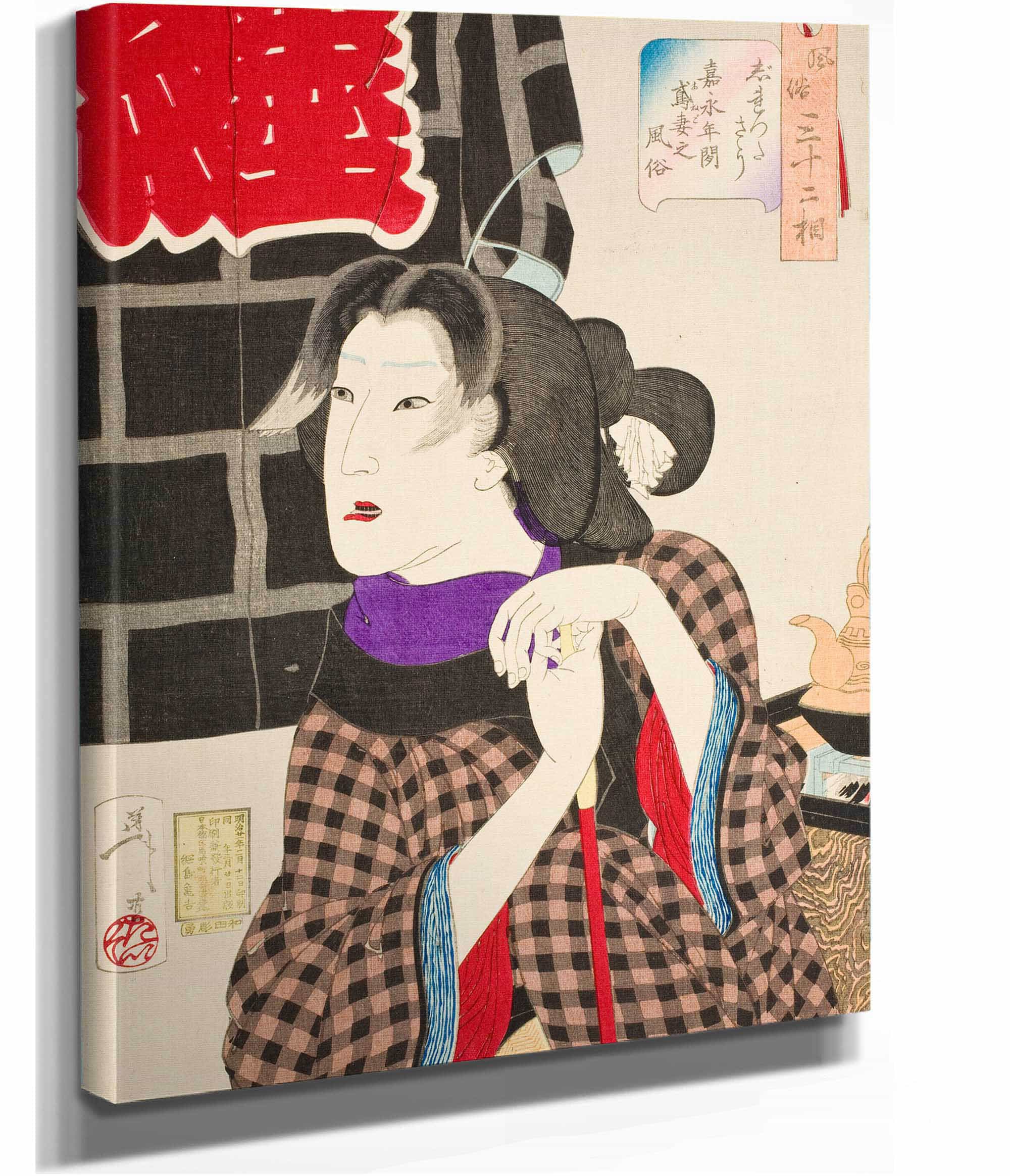 Expectant The Appearance Of A Firemans Wife In The Kaei Era by Tsukioka Yoshitoshi - Image 2