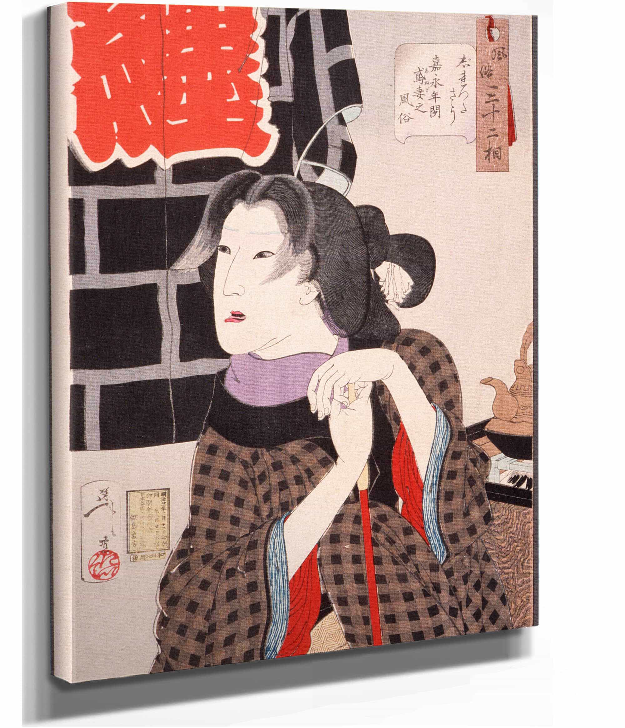 Expectant The Wife Of A Fireman In The Kaei Period by Tsukioka Yoshitoshi - Image 2