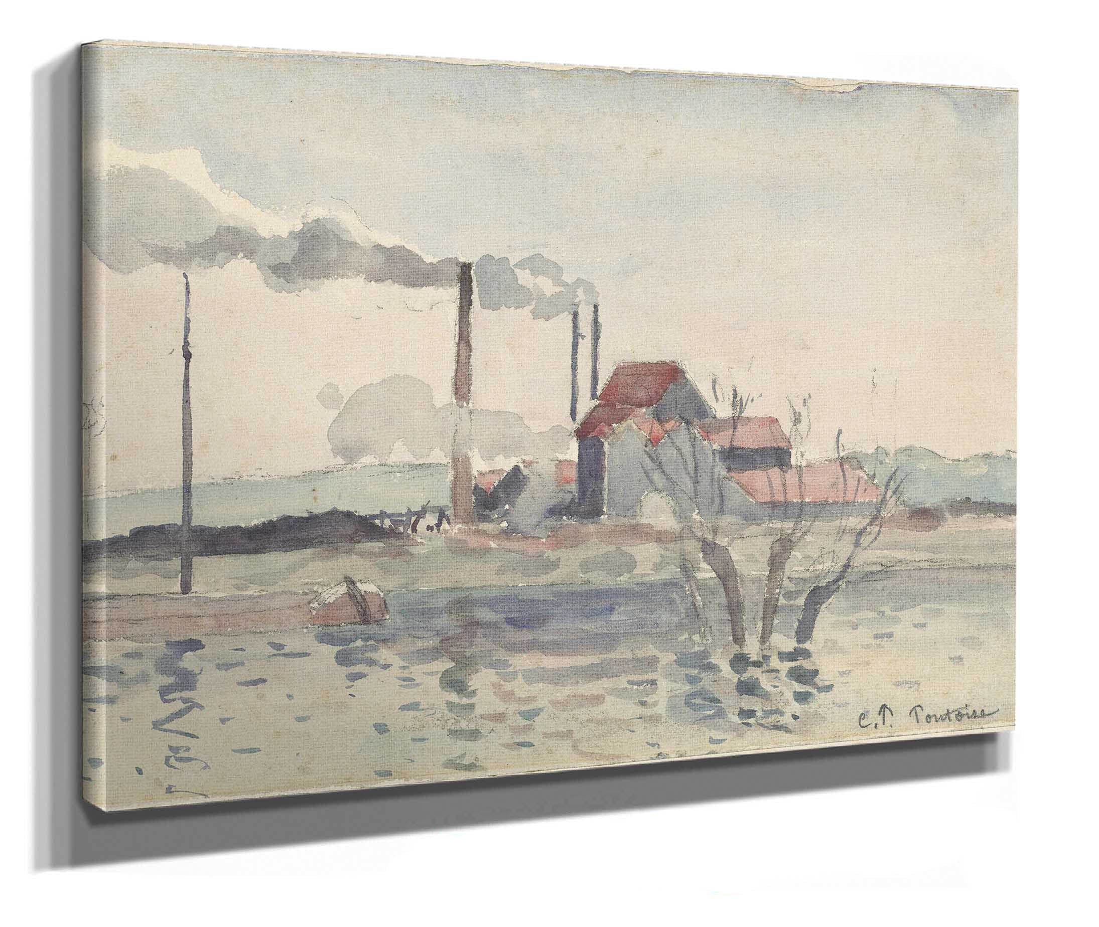 Factory On The Oise At Pontoise by Camille Pissarro - Image 2