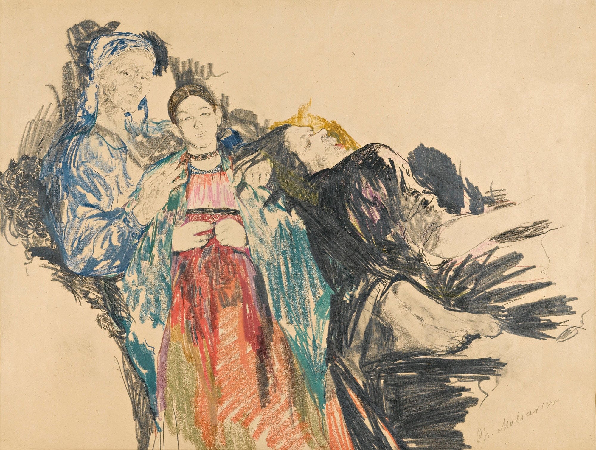 Family Portrait by Filipp Malyavin - Image 2