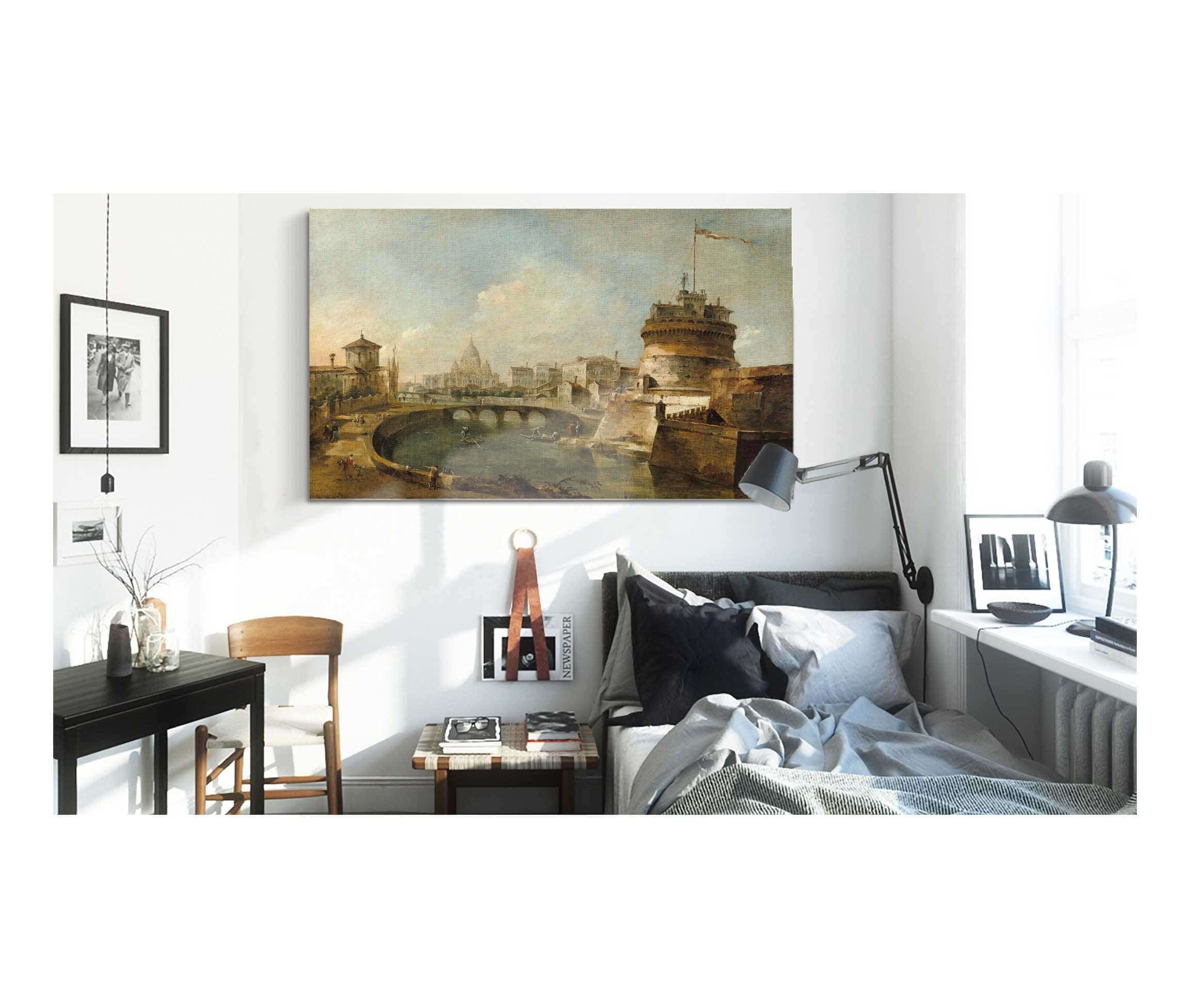Fanciful View Of The Castel Santangelorome by Francesco Guardi - Image 3