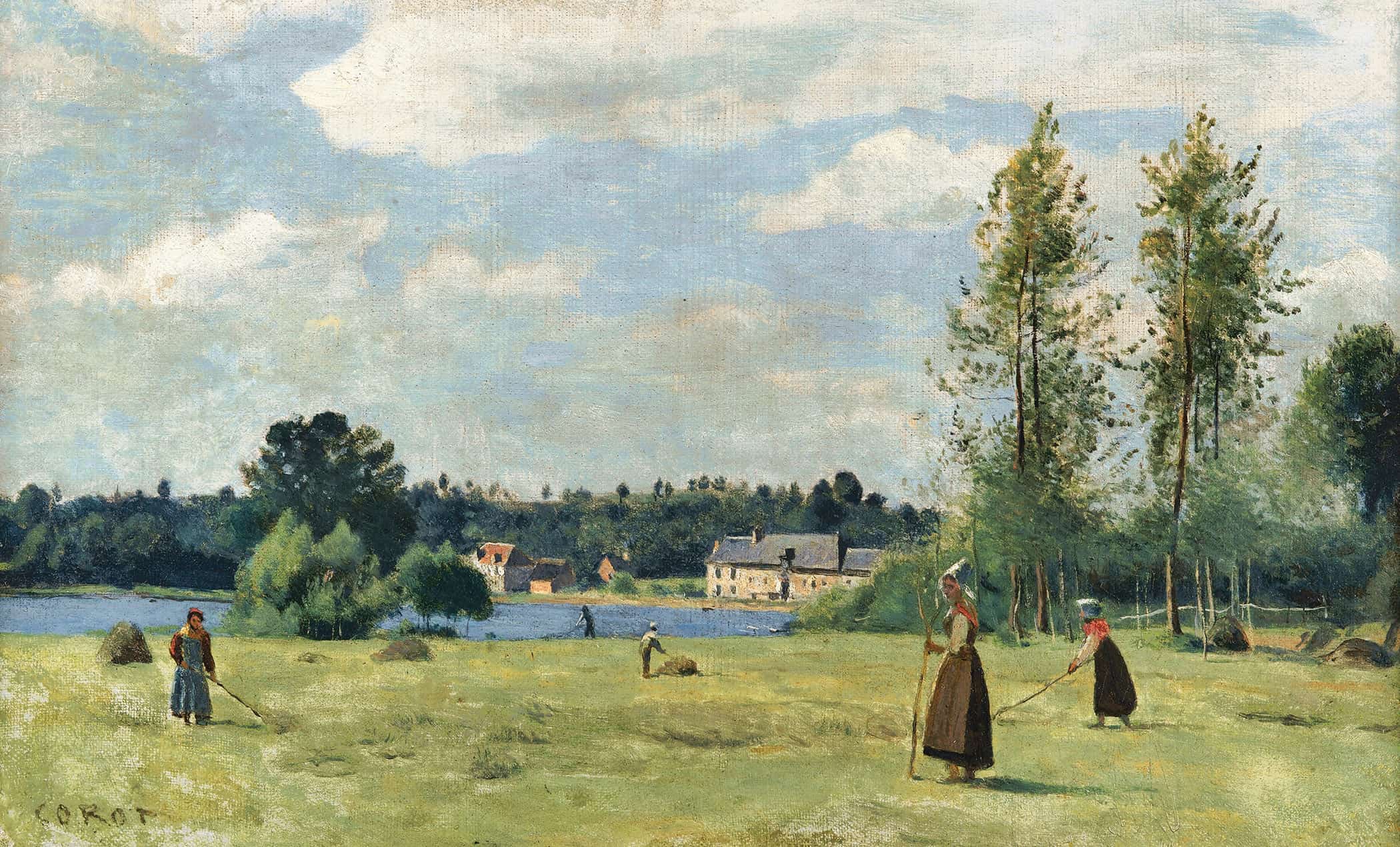 Faneuses A Ville Davray by Jean Baptiste Camille Corot - Image 2