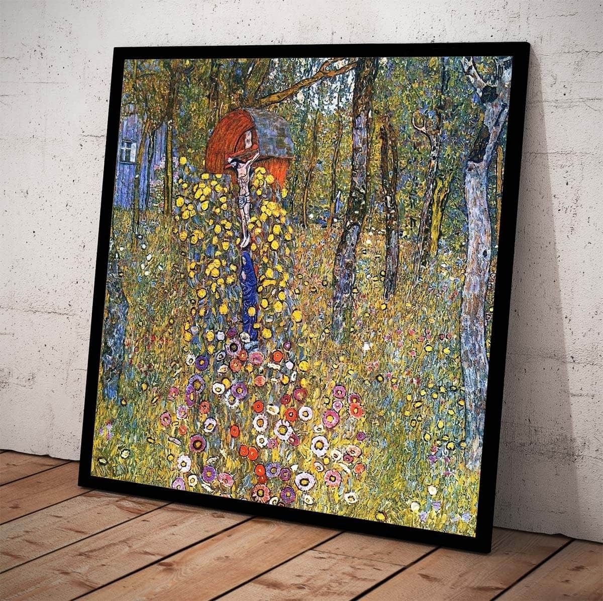 Farm Garden With Crucifix Painting Gustav Klimt Canvas Art - Image 4